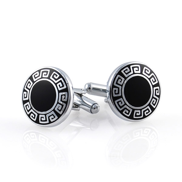 Sorte Mønstrede Manchetknapper - 1