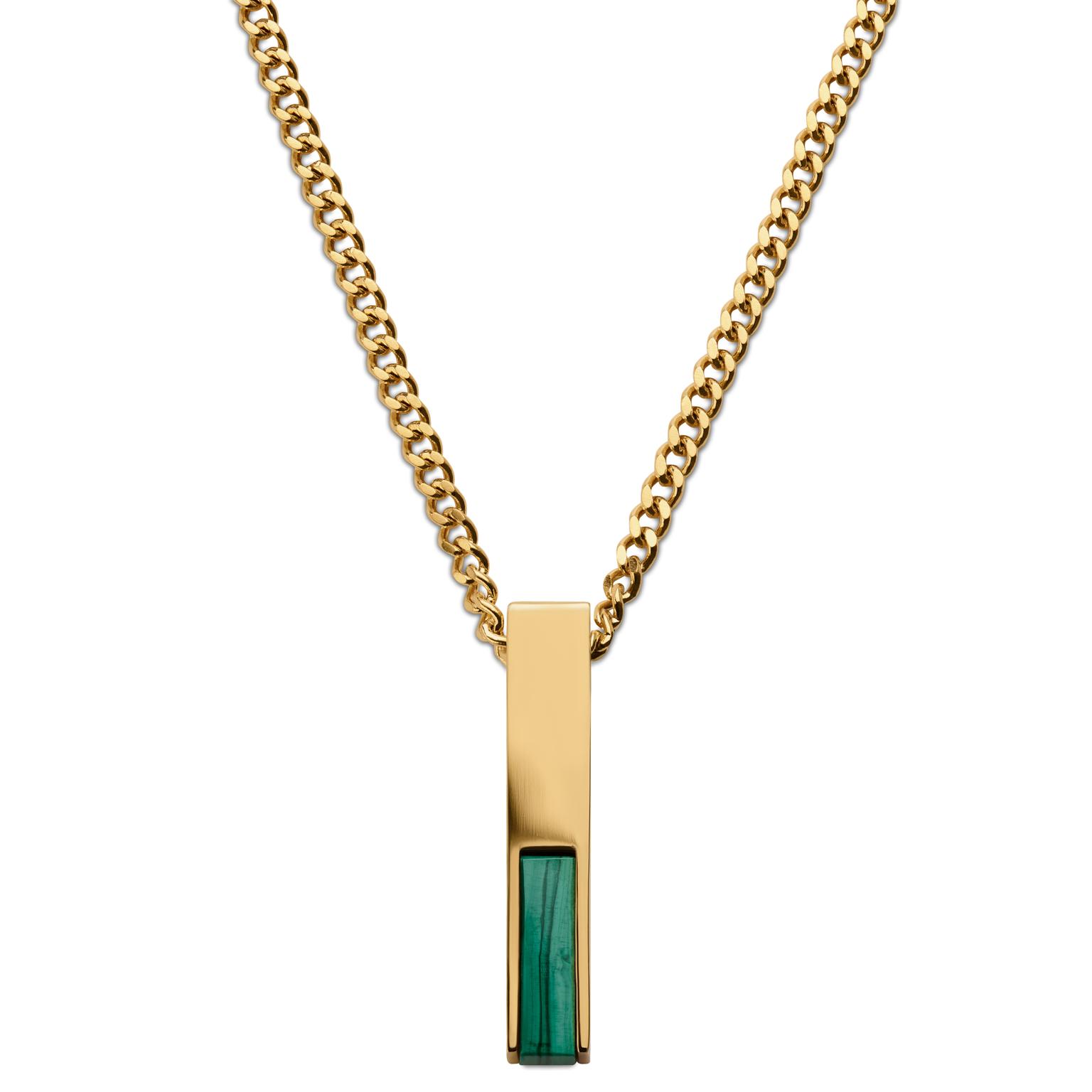 Cruz | Gold-Tone Green Agate Necklace Cruz | Gold-Tone Green Agate Necklace
