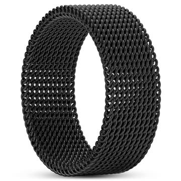 Sentio | Flexibler Schwarzer Edelstahl Mesh-Ring Sentio | Flexibler Schwarzer Edelstahl Mesh-Ring