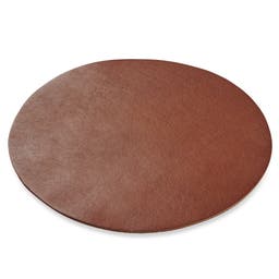 Mouse Pad | Mocca Buffalo Leather | Round