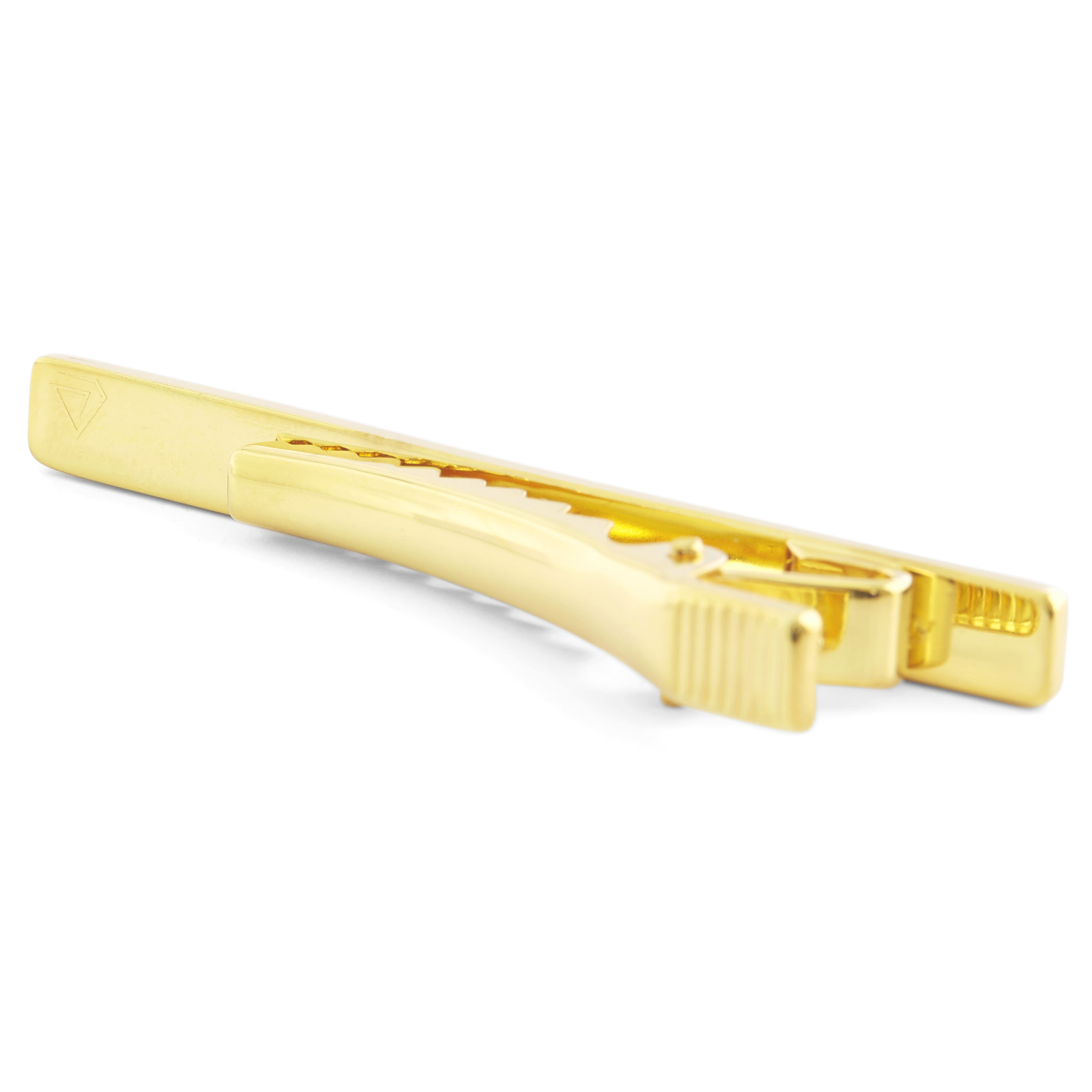 Gold 925s Zirconia Dotted Tie Clip - 2