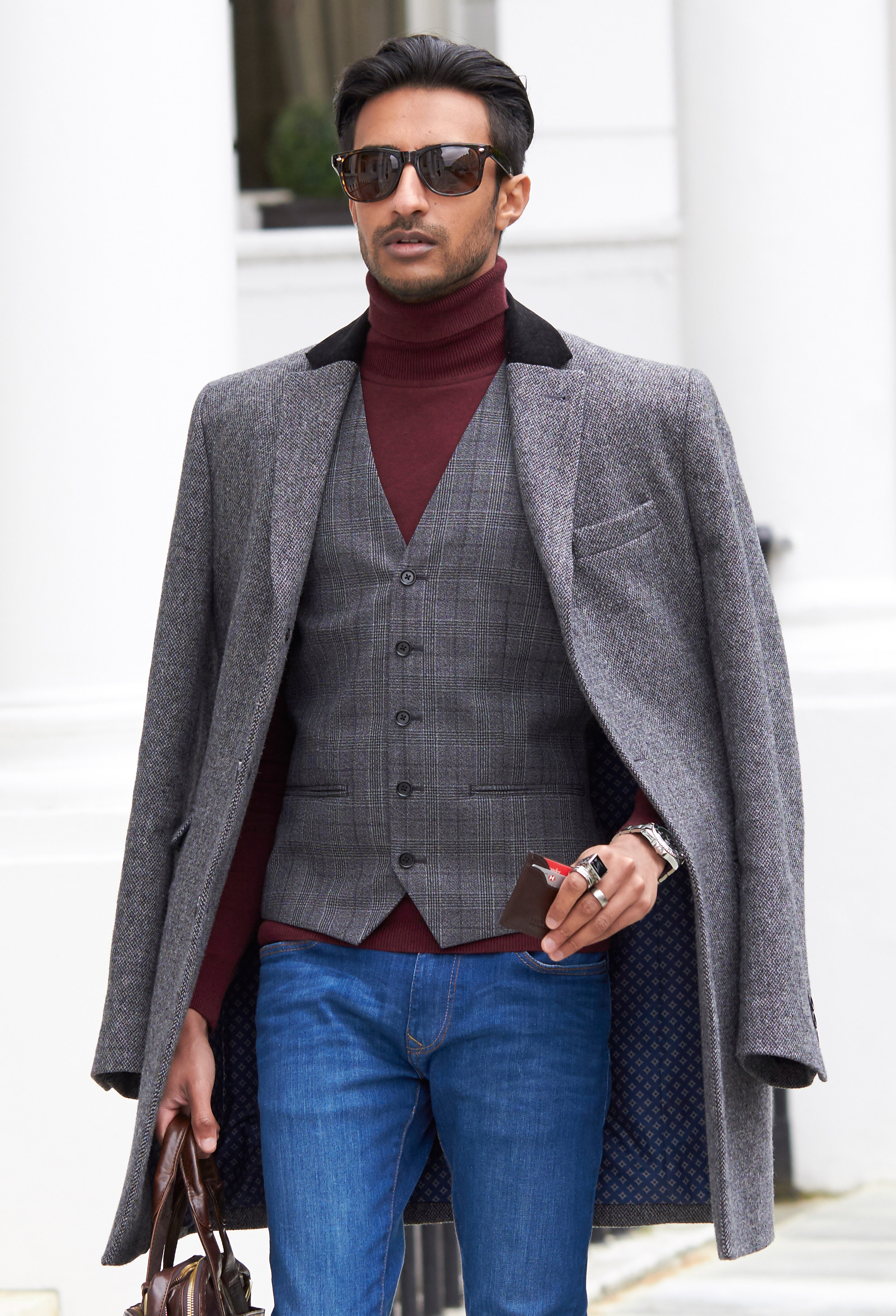 Smeđi držač za kartice Bruce - 6