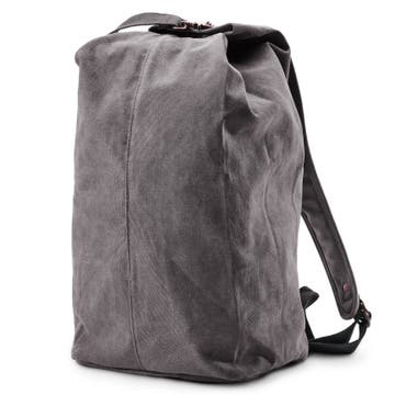 Grey Vintage-Style Canvas Backpack Grey Vintage-Style Canvas Backpack