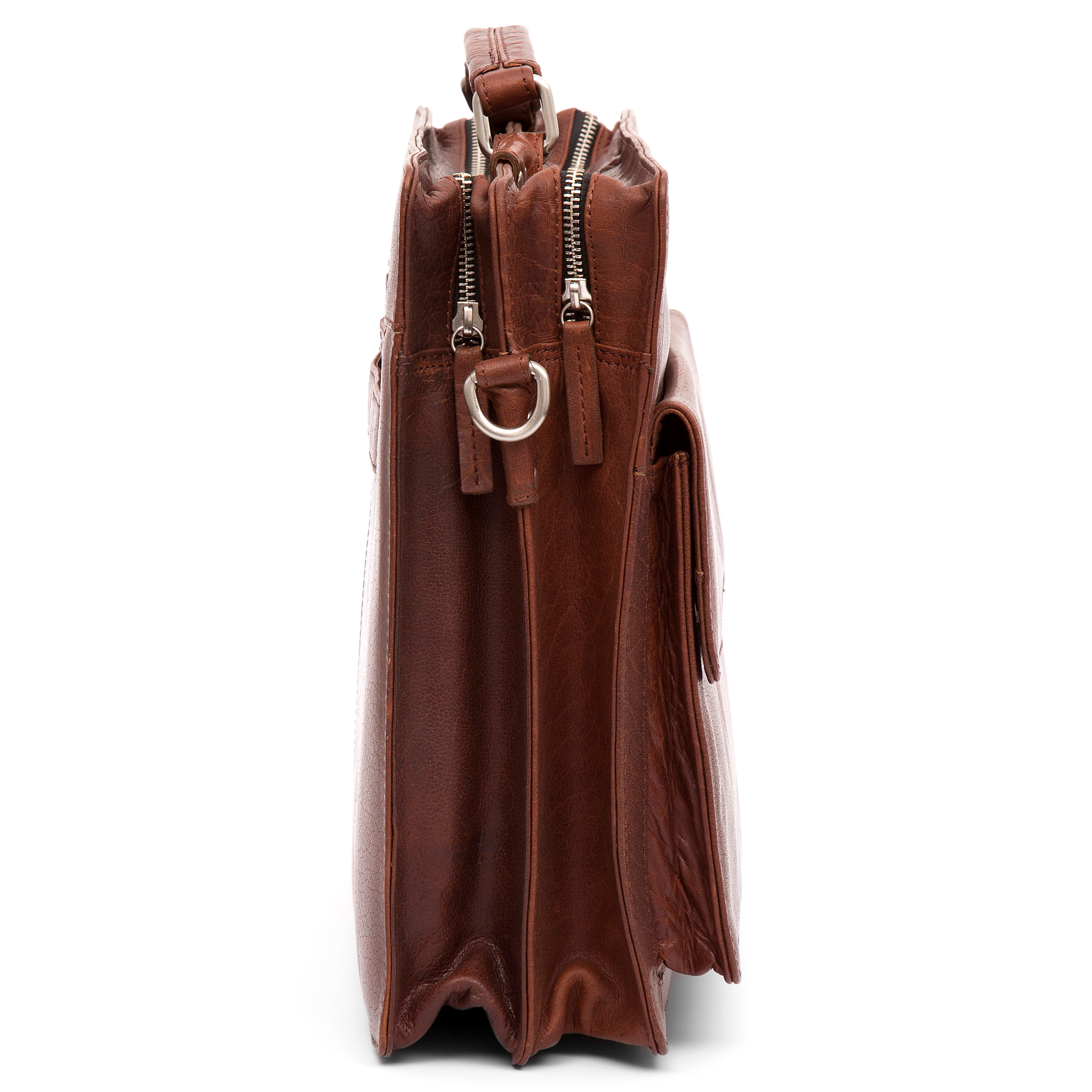 Kasztanowa skórzana kompaktowa teczka Montreal - 6