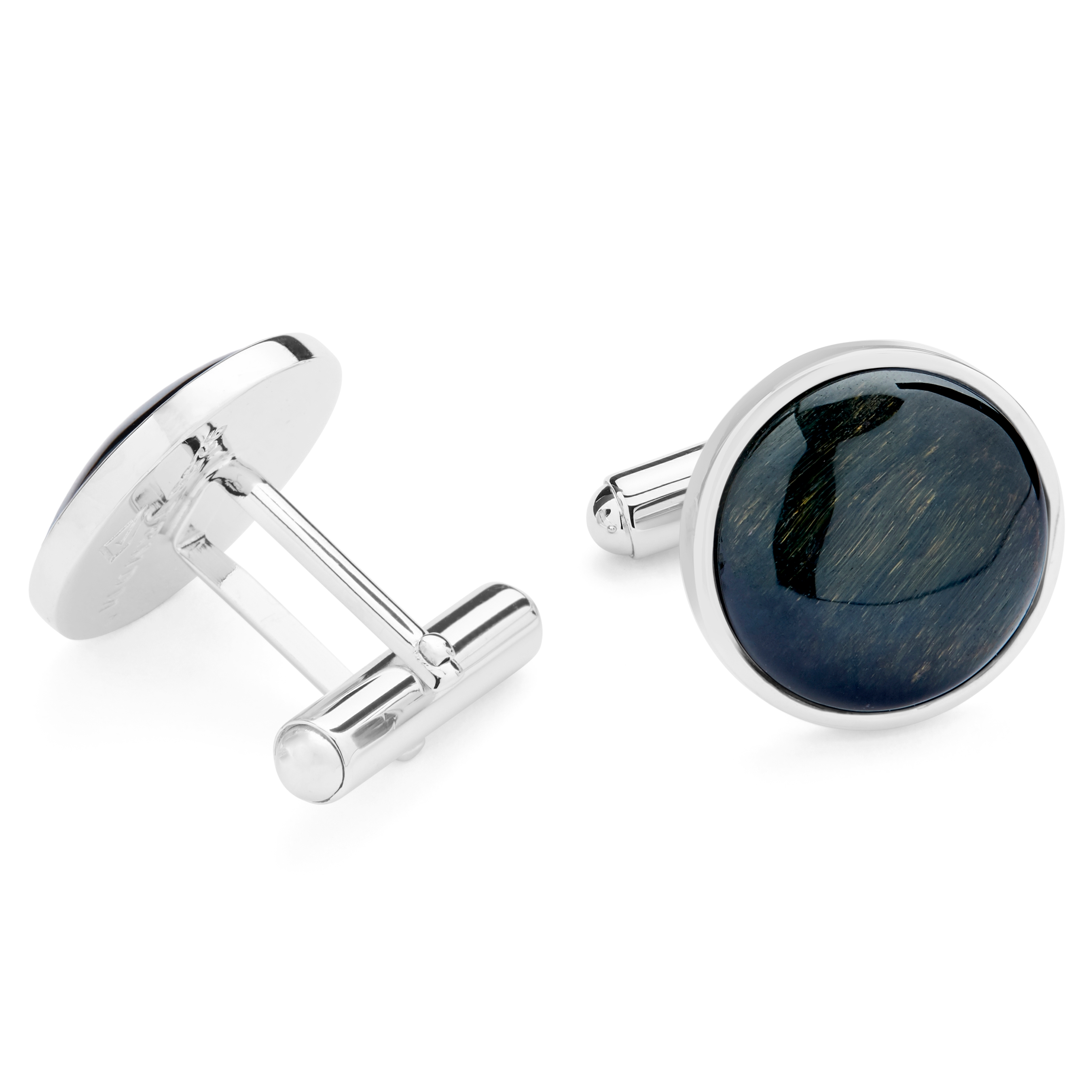 Blåt Tigerøje 925s Nils Manchetknapper - 3