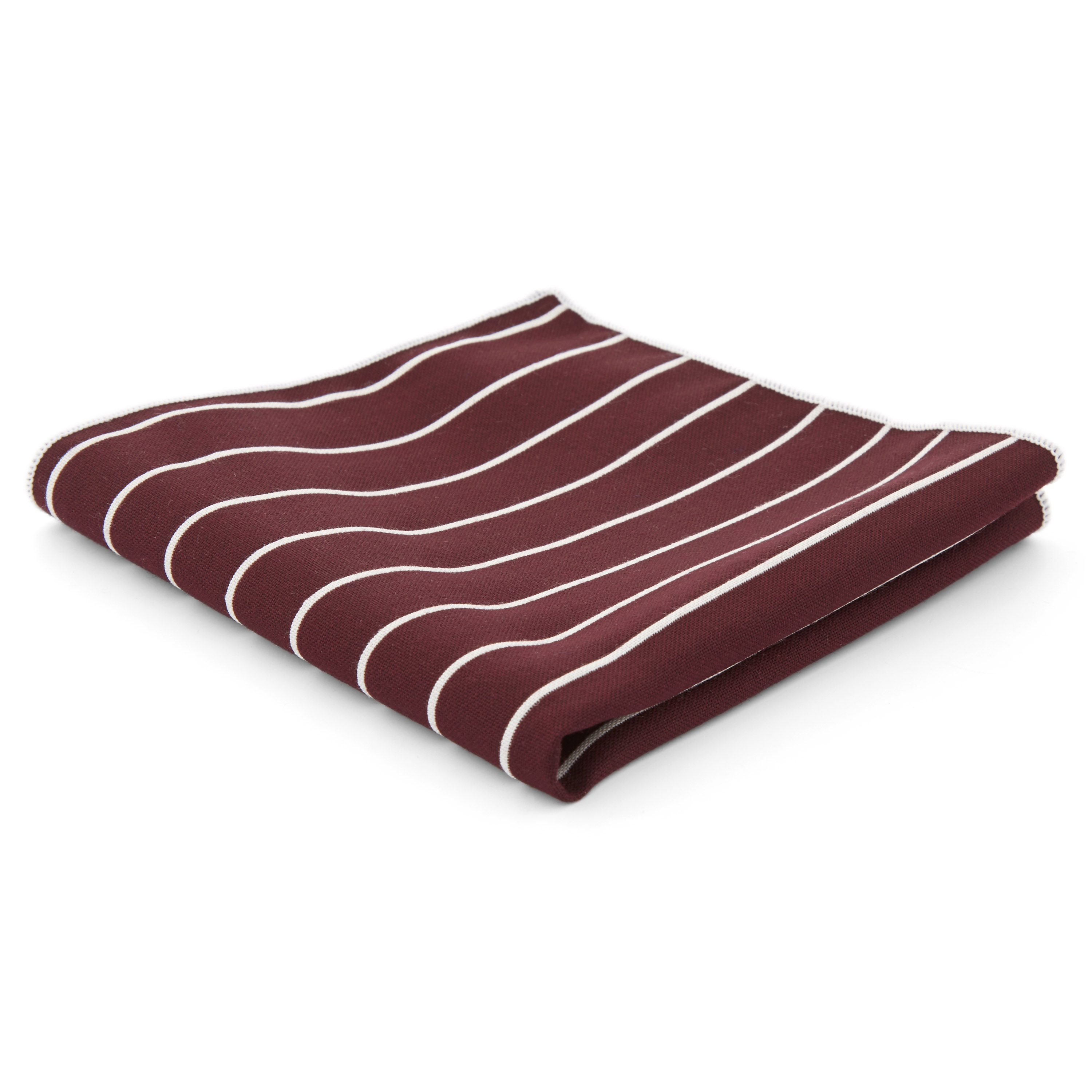 Burgunder Stripet Lommetørkle - 1