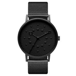 Ares | Black Stainless Steel Minimalist Dress Watch With Black Dial & Black Steel Strap