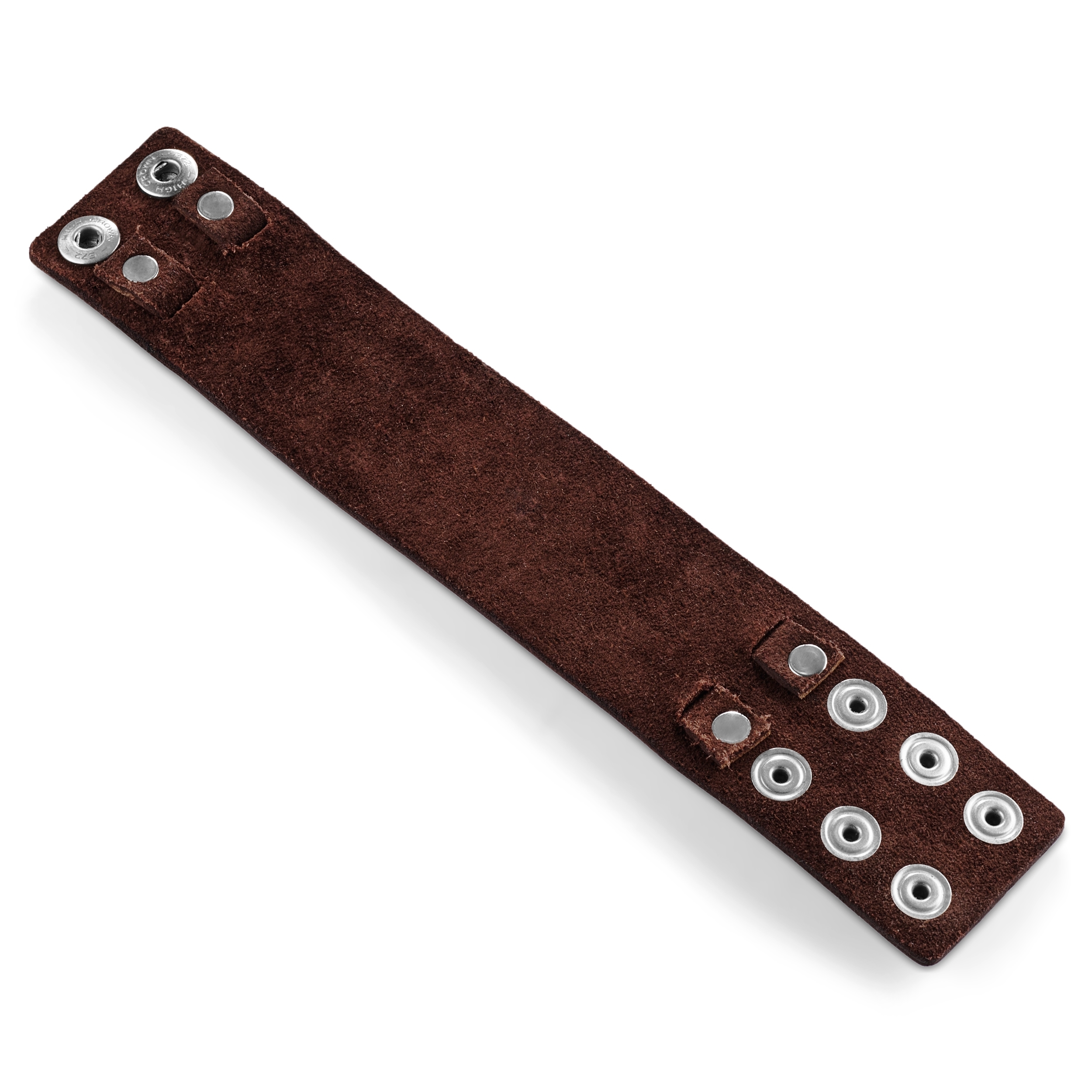 Gladius | Chunky Brown Full Grain Buffalo Leather Bracelet - 6