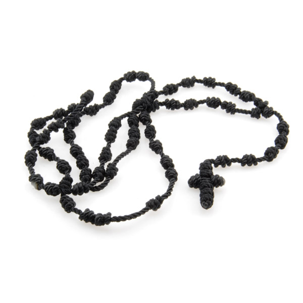 Sort Bundet Rosenkrans Halskæde - 1
