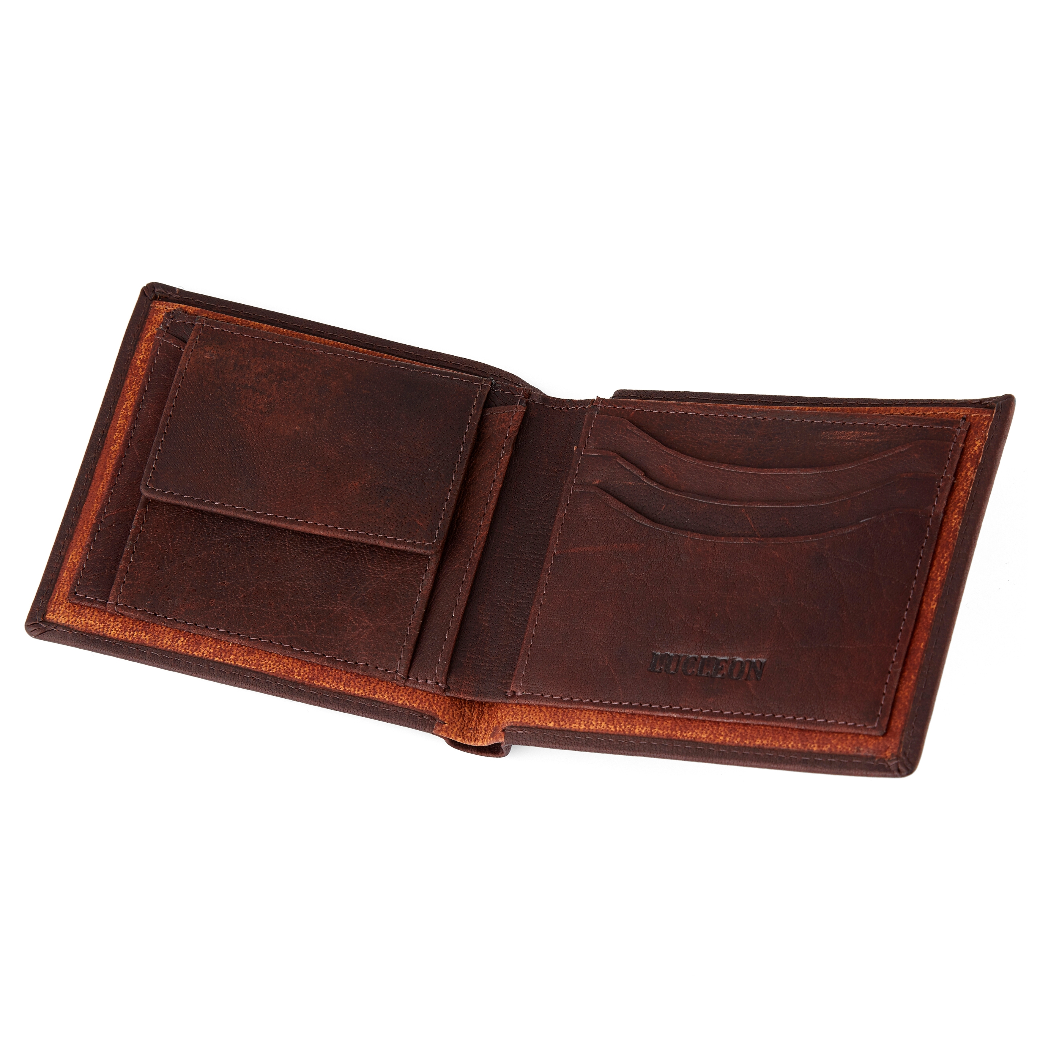 Καφέ Δερμάτινο Πορτοφόλι Oxford Classic Brown & Tan - 2