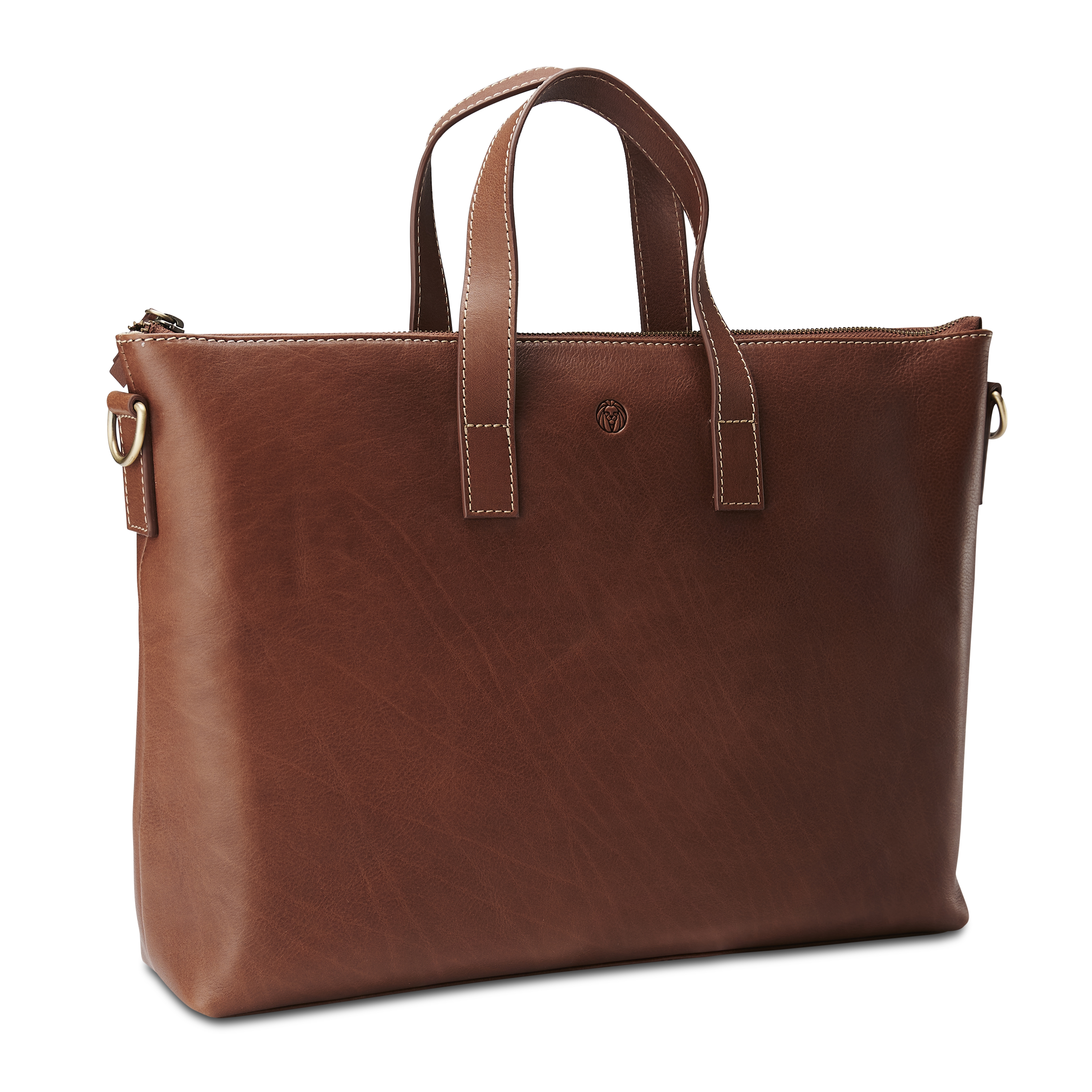 Kasztanowa skórzana torba na ramię Felix - 3