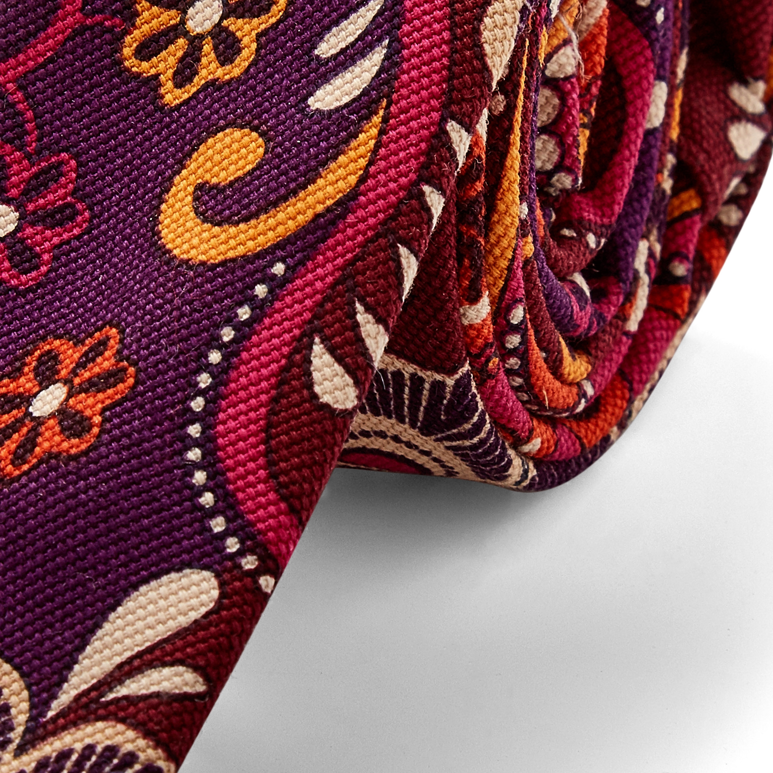 Rote gemusterte Leinen Krawatte - 2