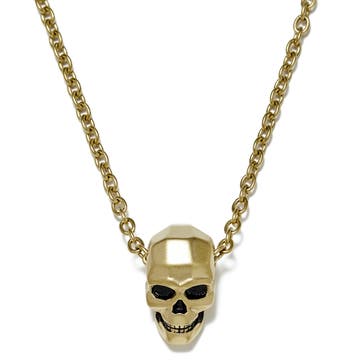 Jax Gold-Tone Stainless Steel Skull Necklace