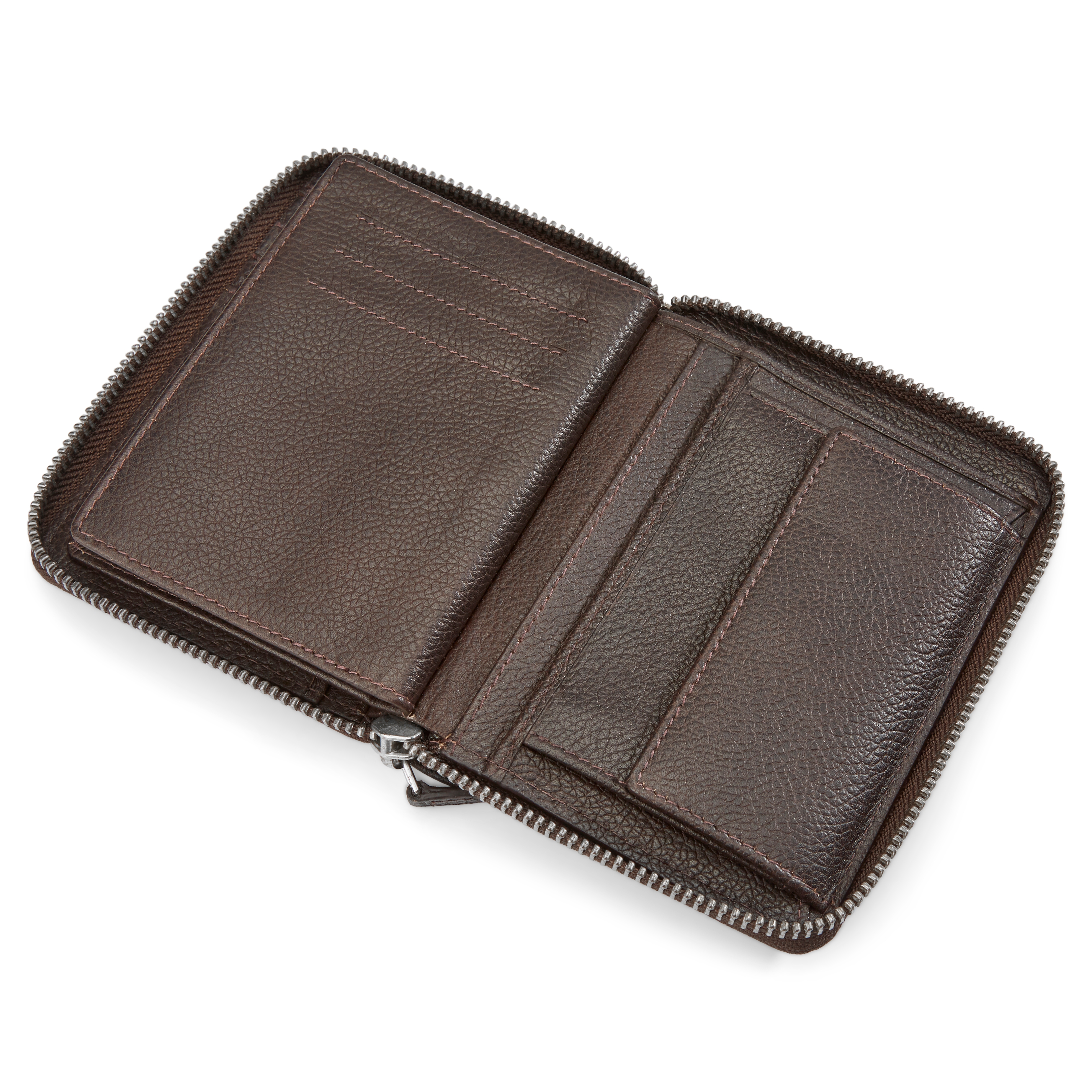 Ciemnobrązowy skórzany portfel blokujący RFID Sky - 4