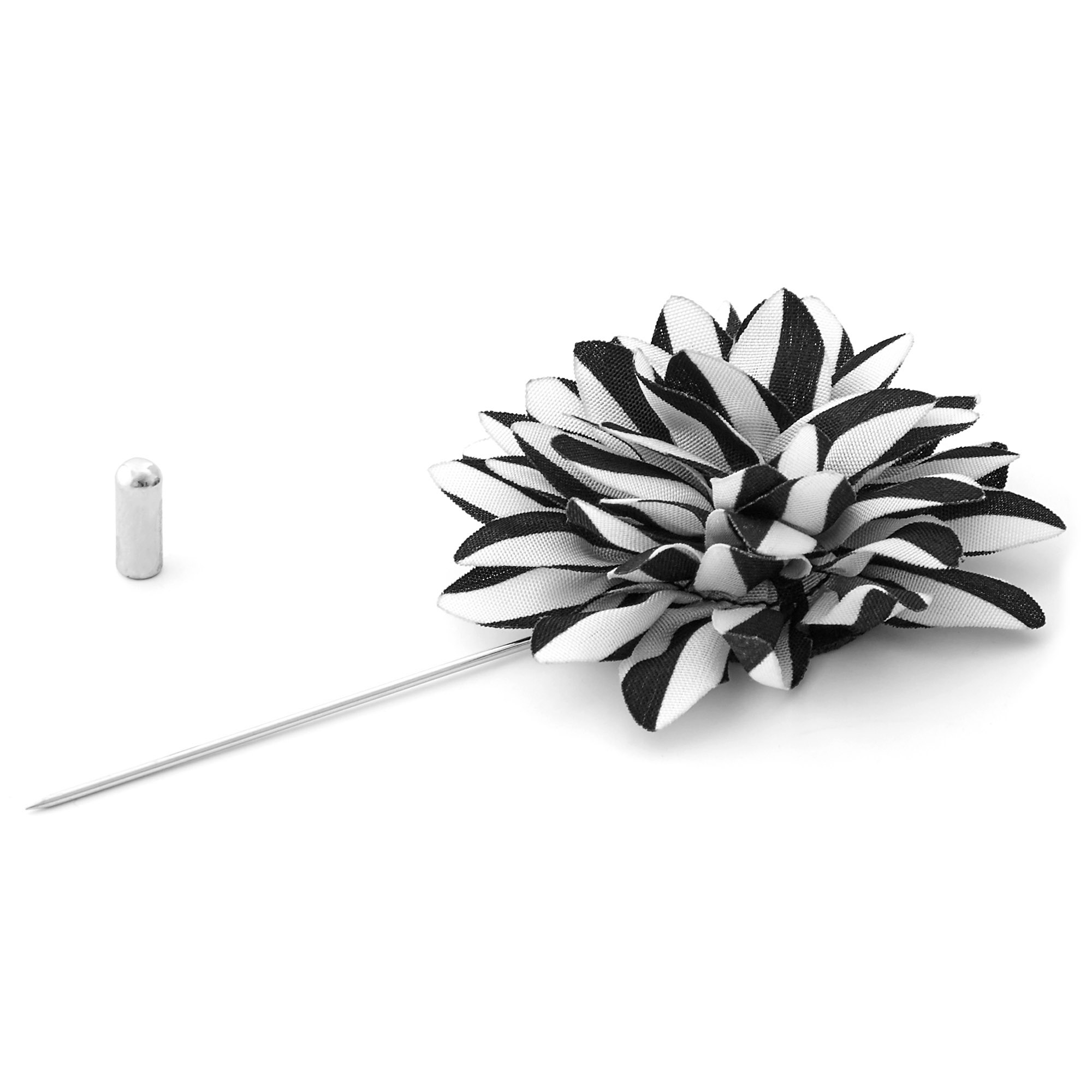 Blumen Reversnadel In Schwarz & Weiß - 2