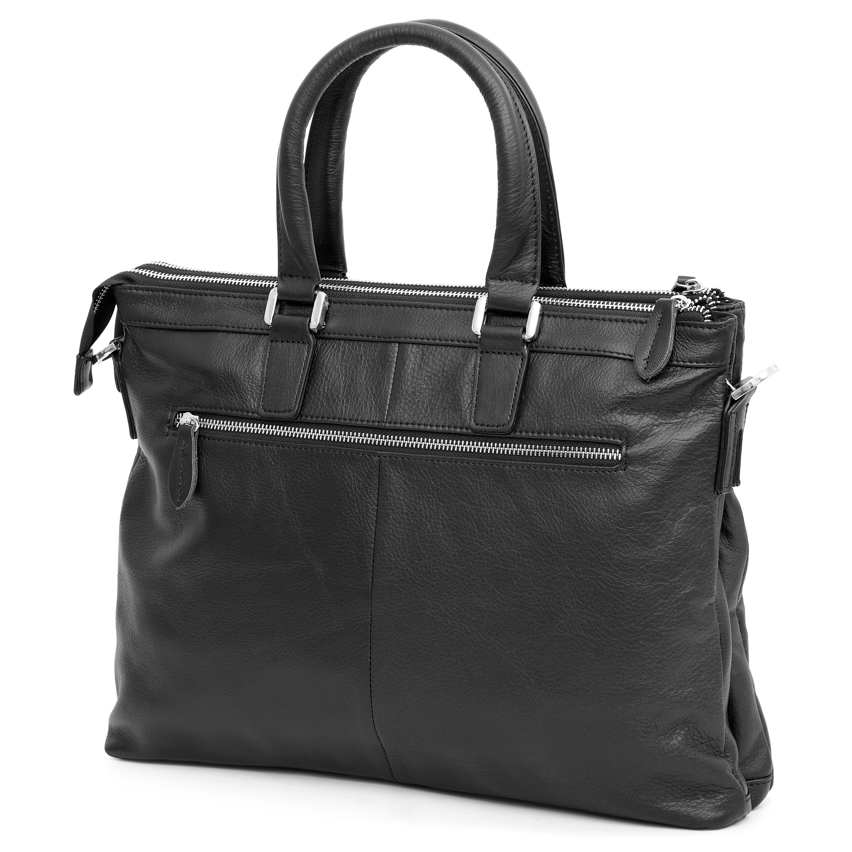 Grab & Go Svart Delton Läderväska - 3