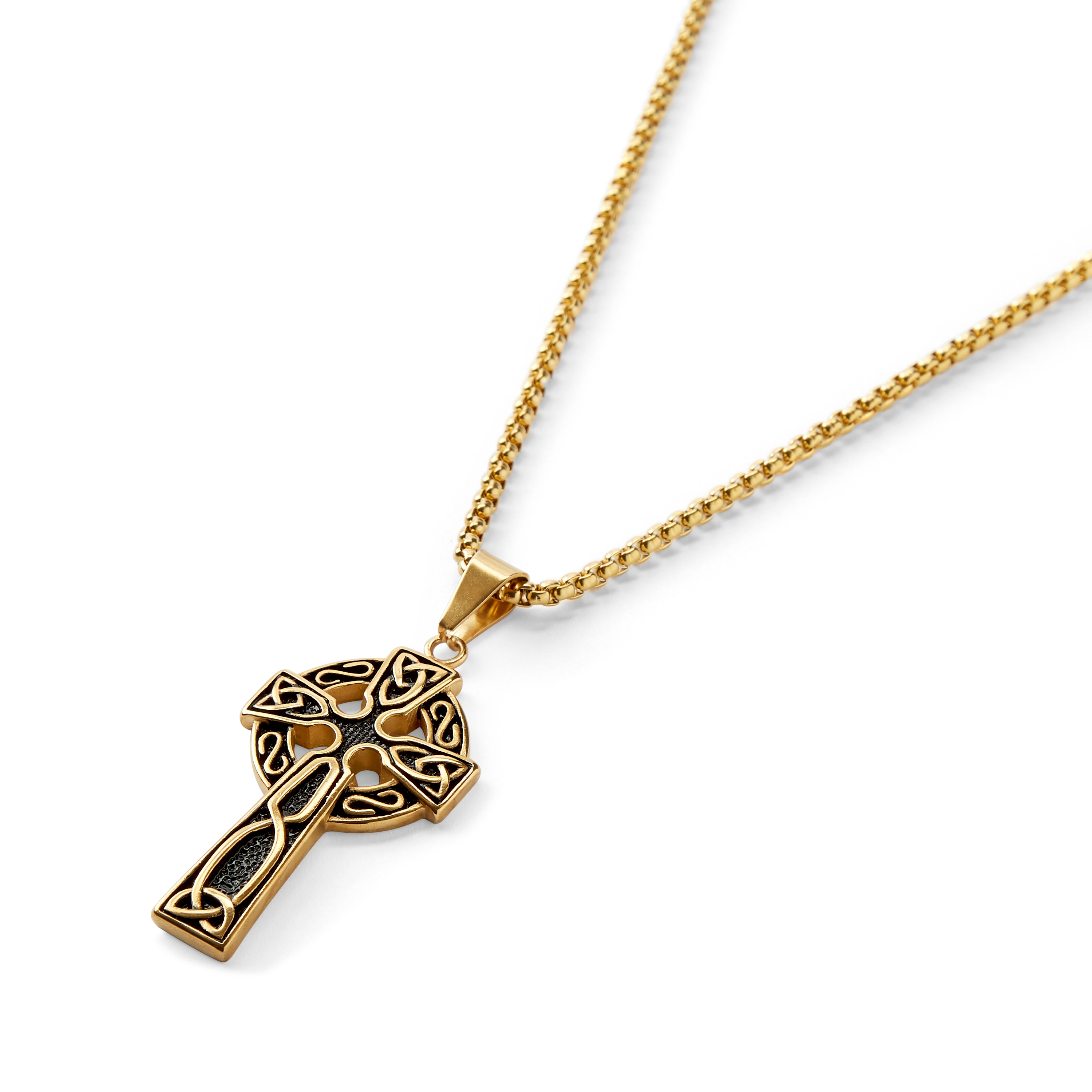 Gold-Tone Celtic Cross Necklace - 2