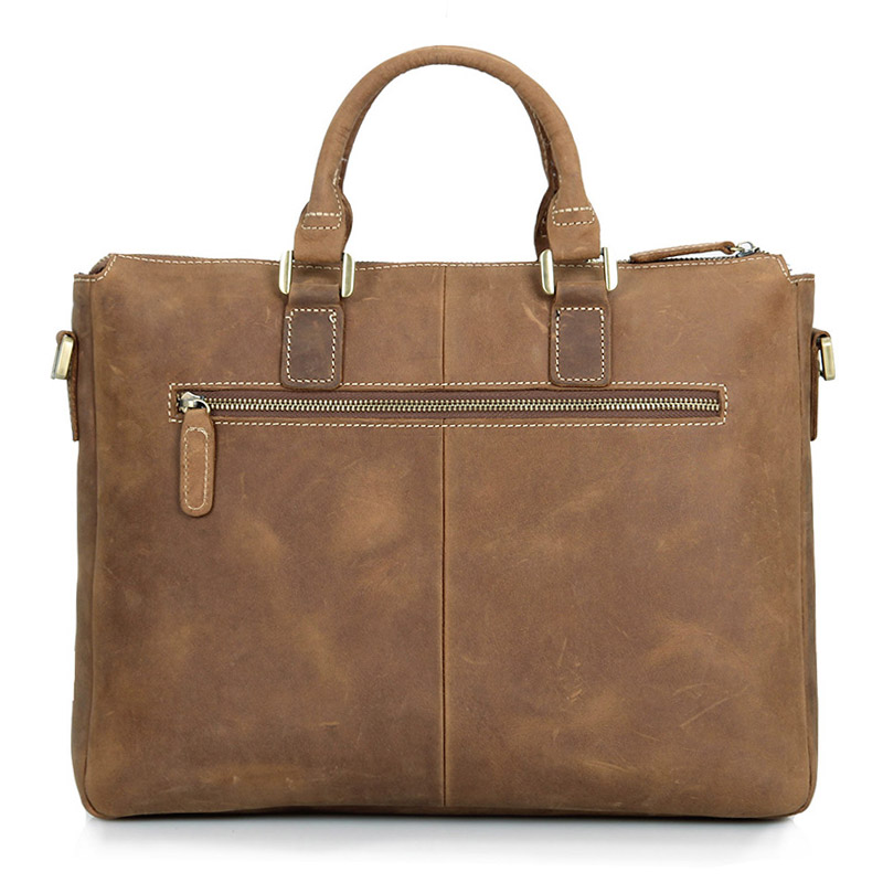 Bolsa de Ombro em Pele Castanha Vintage - 5