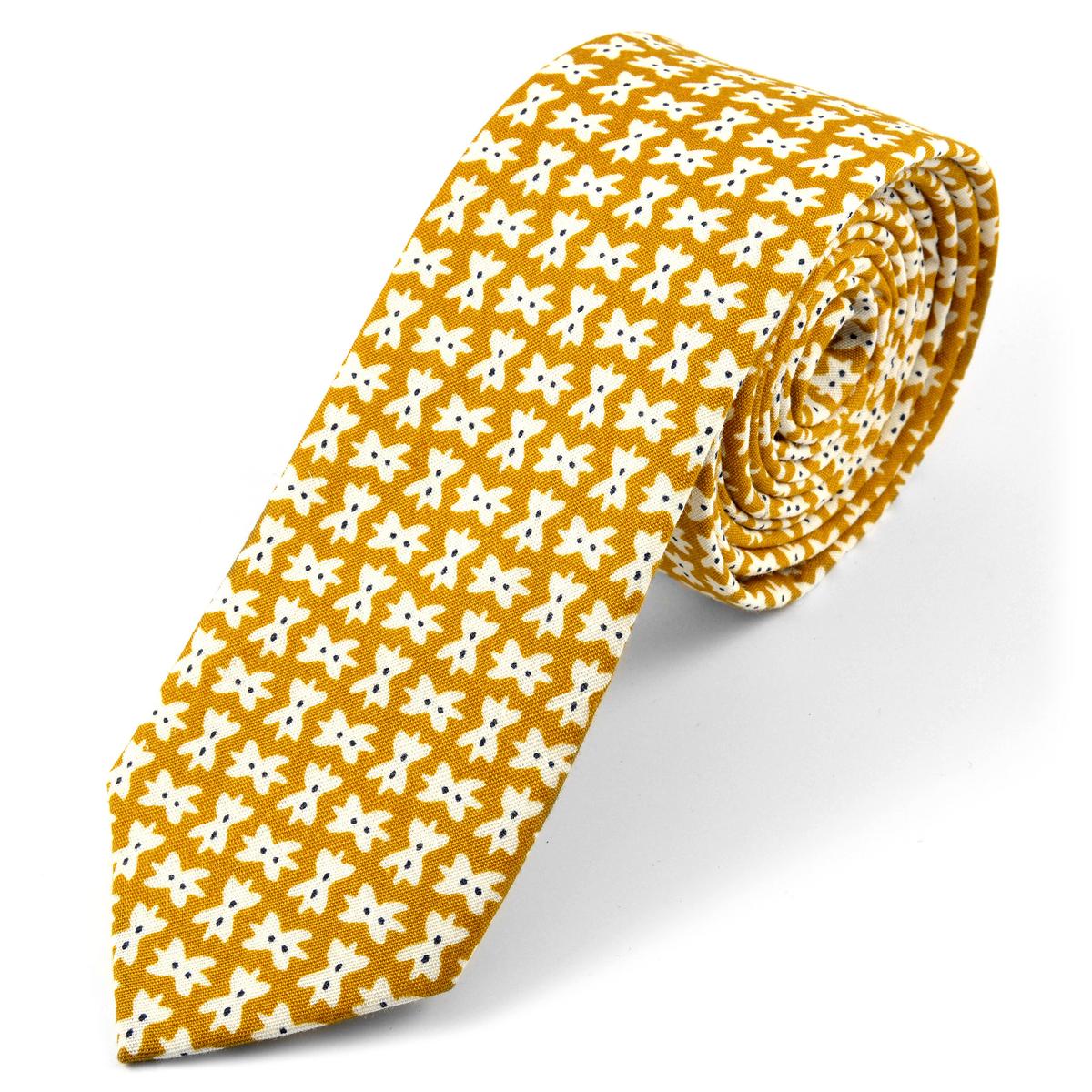 Yellow Pattern Tie Yellow Bow Design Cotton Tie | In stock! | Tailor Toki