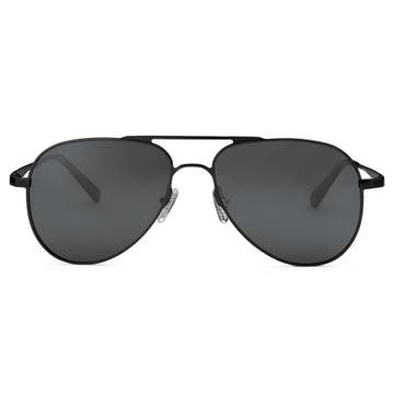 Black Polarised Titanium Aviator Sunglasses