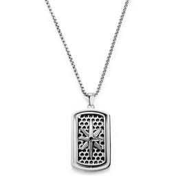 Icarus | Silver-Tone Stainless Steel Star Spinning Inner Dog Tag Box Chain Necklace