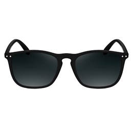 Wade | Black & Dark Grey Polarised Square Sunglasses