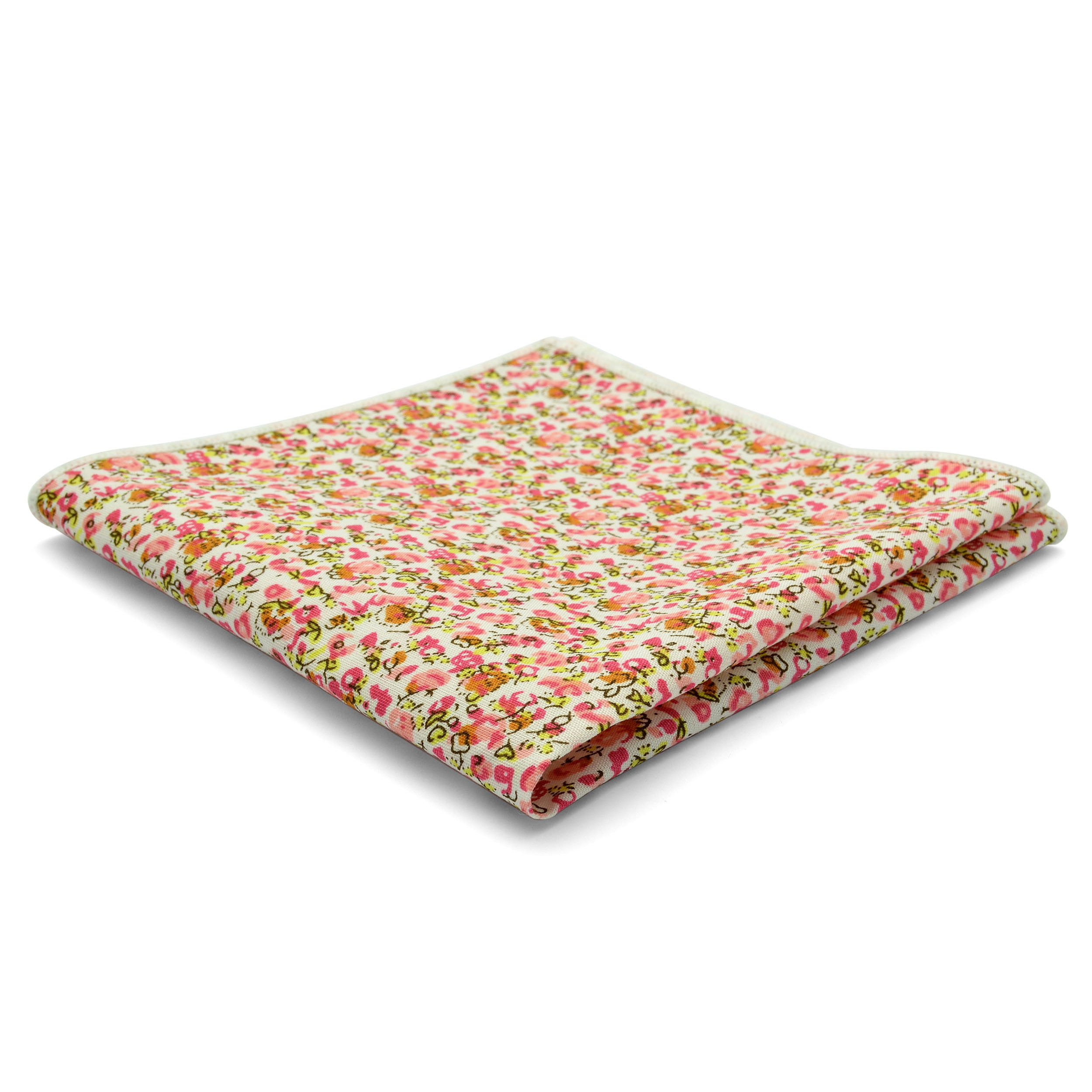 Vaaleanpunainen Abstraktikuvioinen Puuvilla Taskuliina - 1