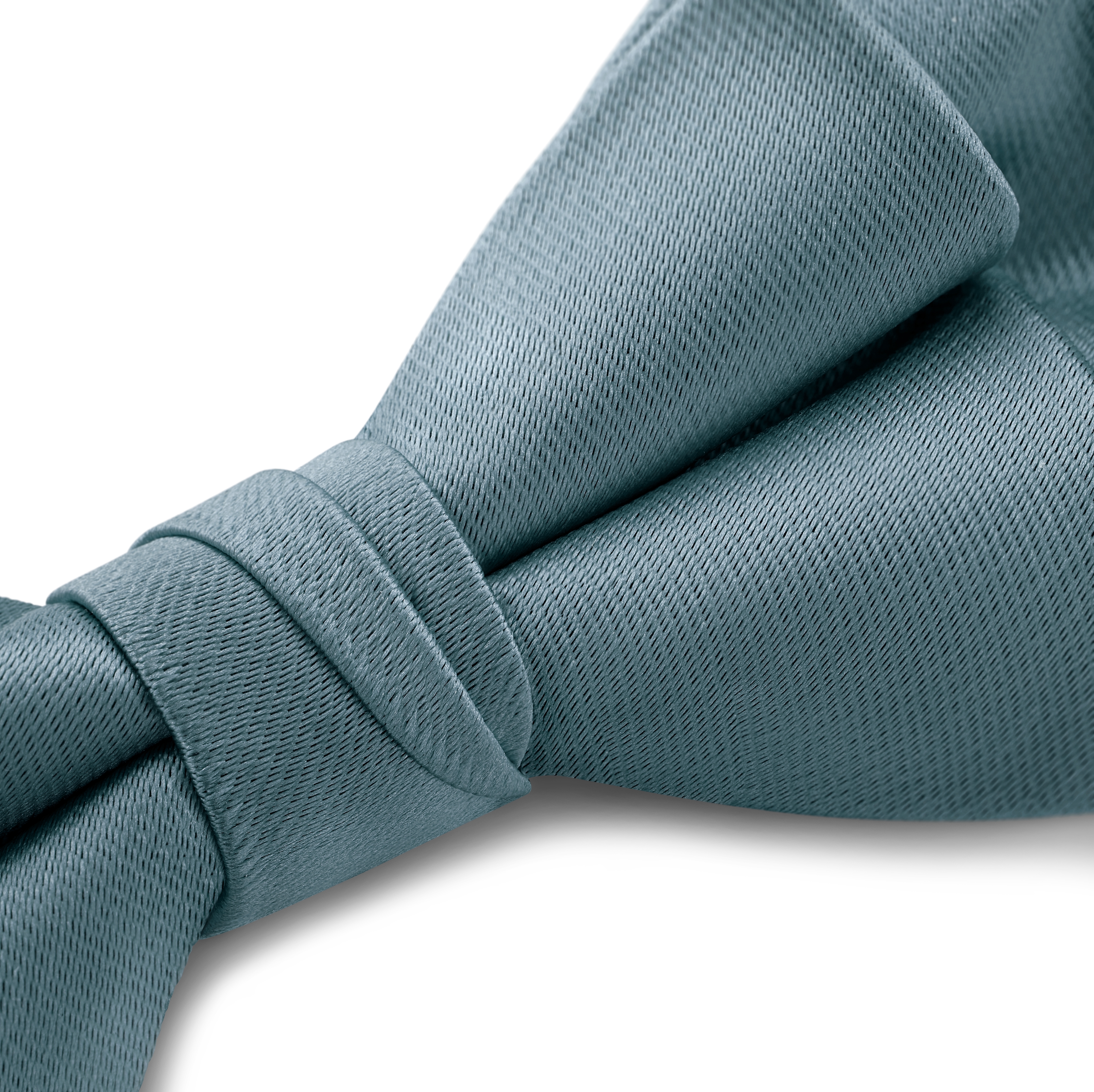 Опушеносива предварително завързана сатенена папийонка със заострени краища - 3