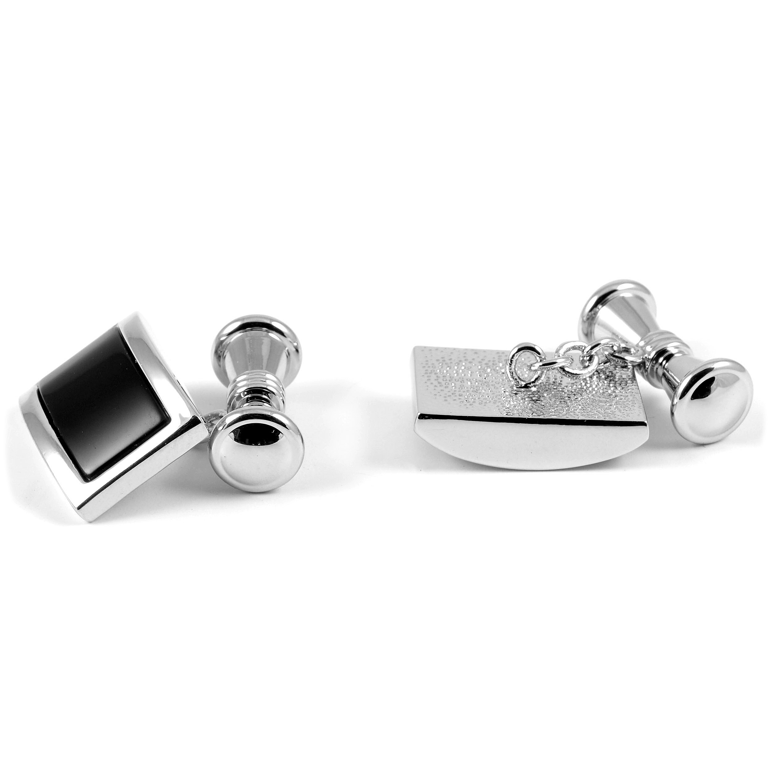 Black & Silver Chain Cufflinks - 3