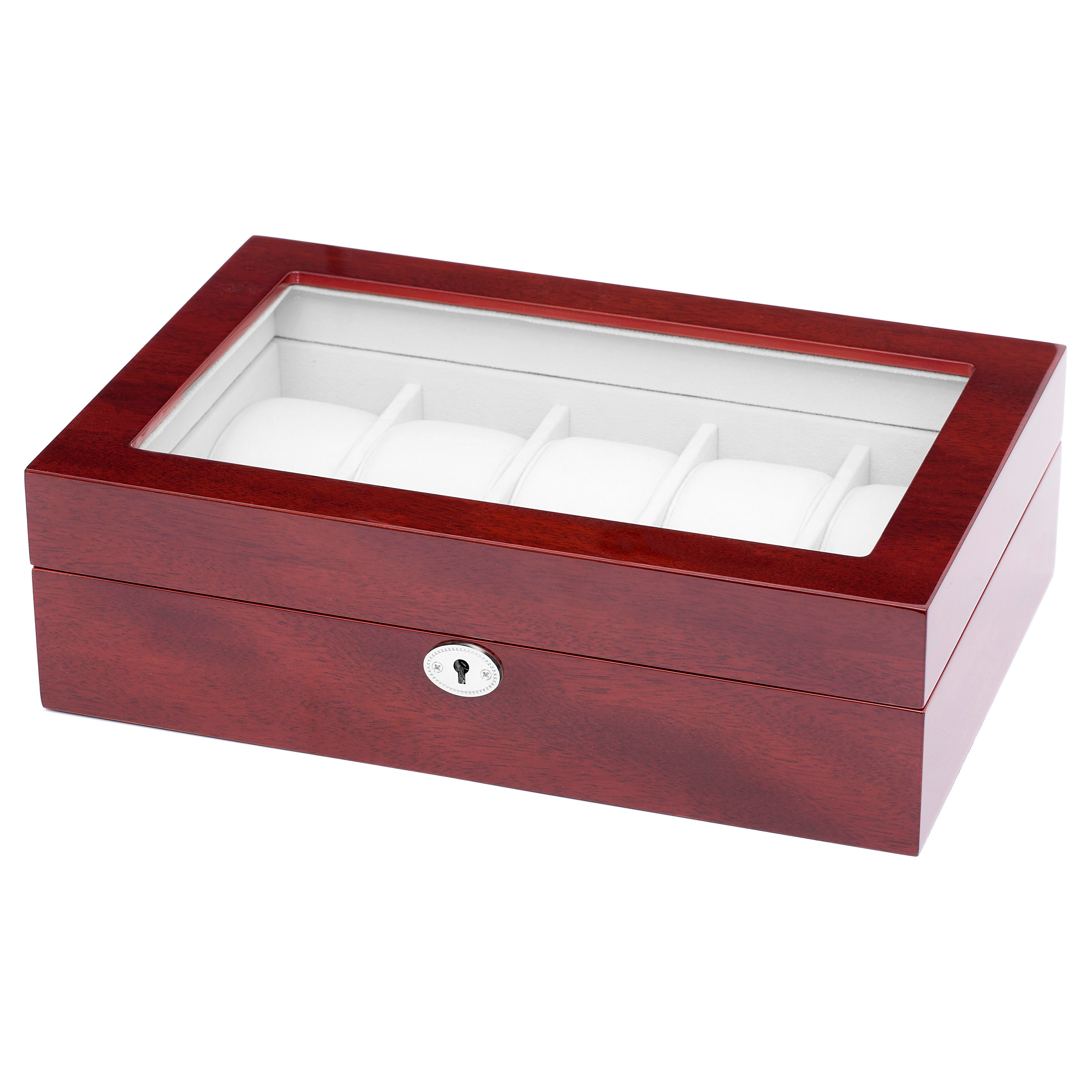 Körsbärsträ & Gräddfärgad Insida Klocklåda - 10 klockor - 1