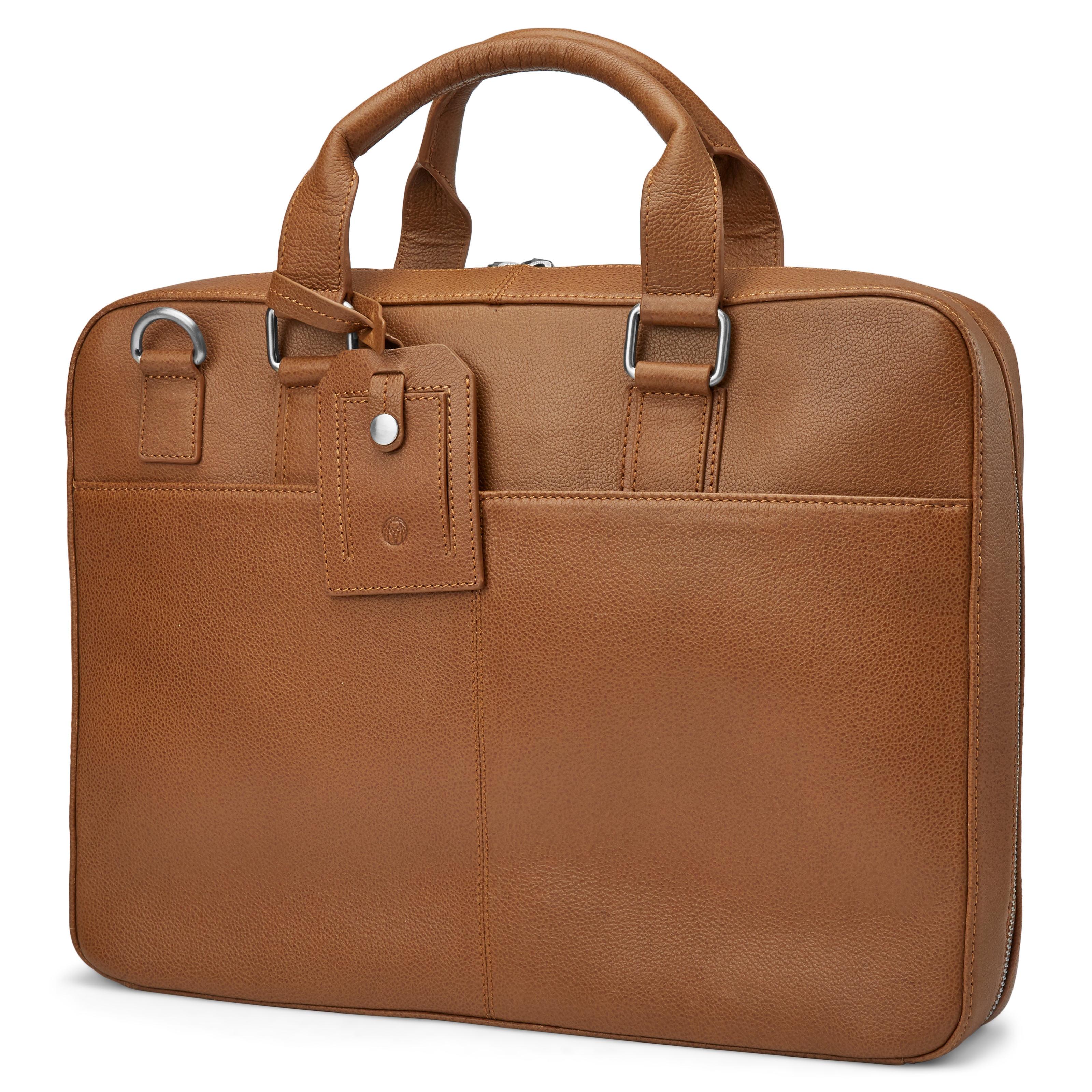 Scott Tan Leather Laptop Briefcase - 1