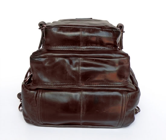 Zaino in pelle verde oliva multiuso - 4