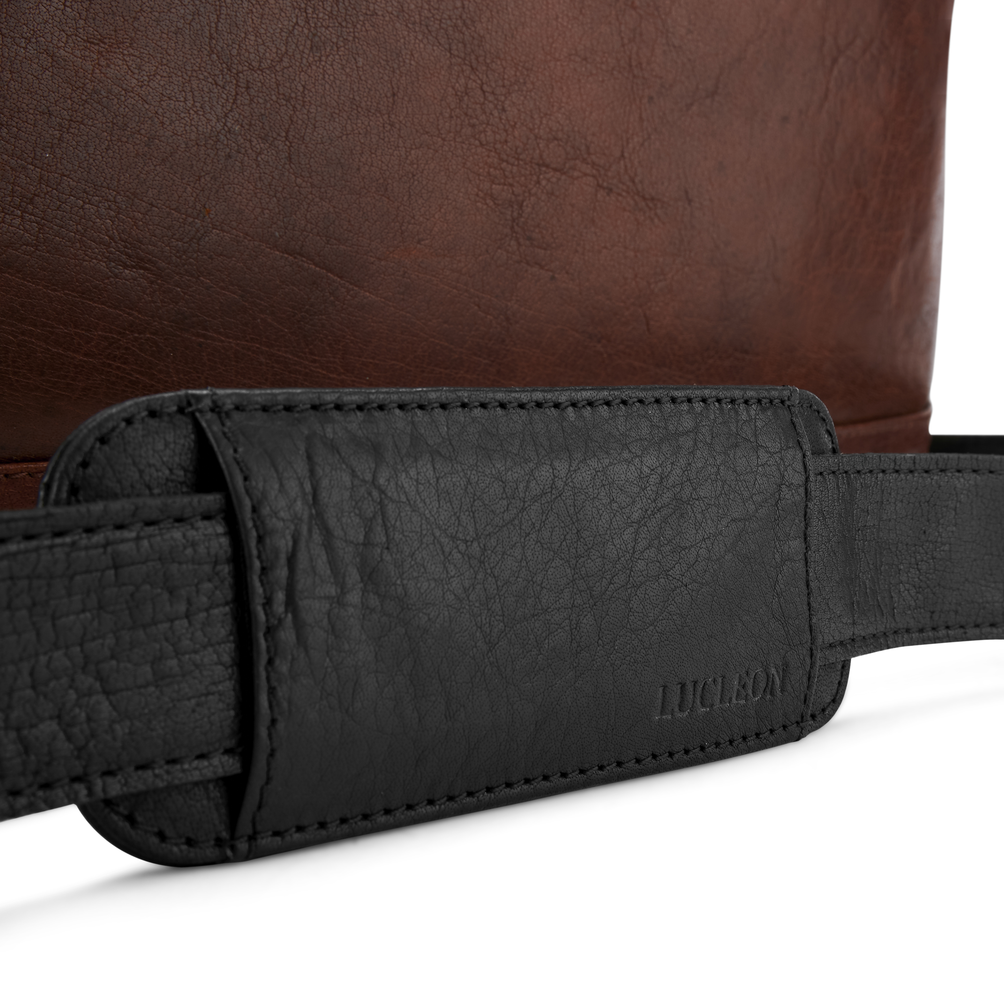 Montreal Schwarze & Hellbraune Leder Laptoptasche - 9