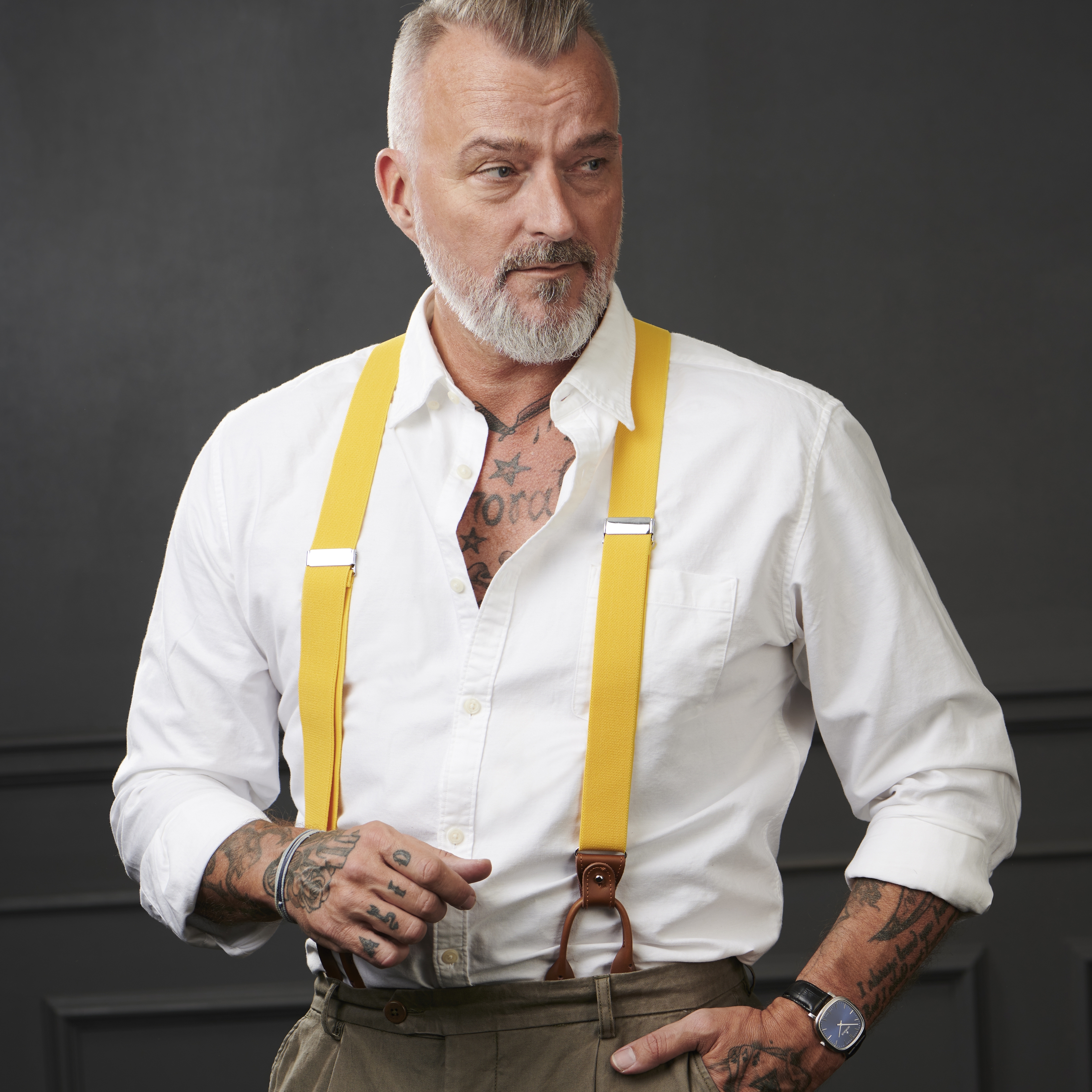 Φαρδιές Κίτρινες Χρυσαφί Τιράντες Convertible - 5