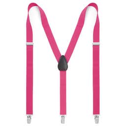 Slim Neon Pink Clip-On Suspenders
