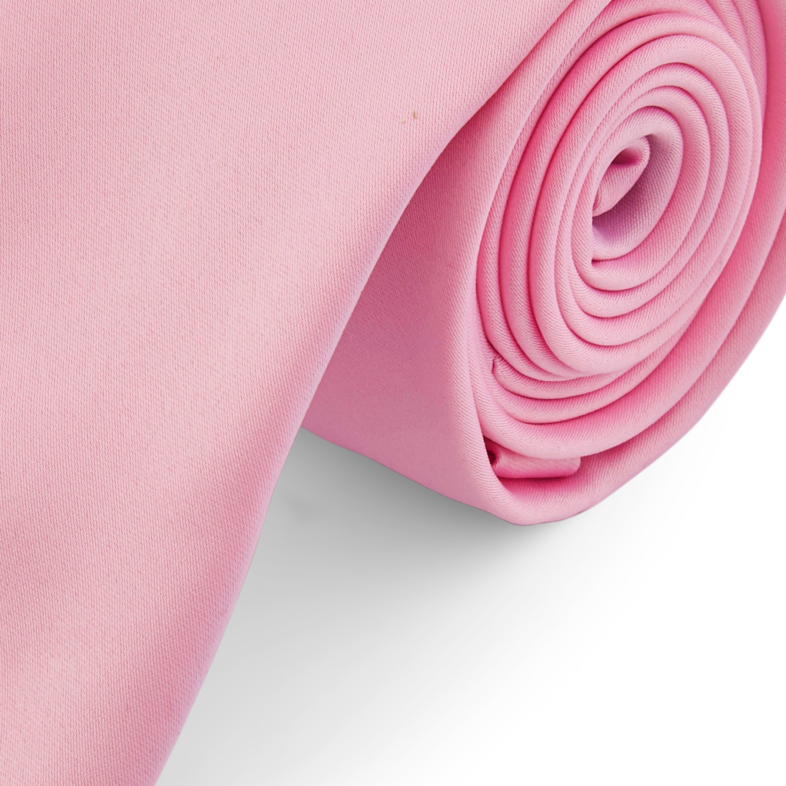 Basic Light Pink Polyester Tie - 3
