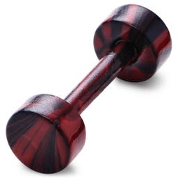 Satago | Pendiente falso plug de acero inoxidable rojo y negro de 4 mm 