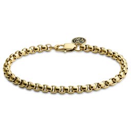 Essentials | 1/5" (5 mm) Gold-Tone Curved Box Chain Bracelet