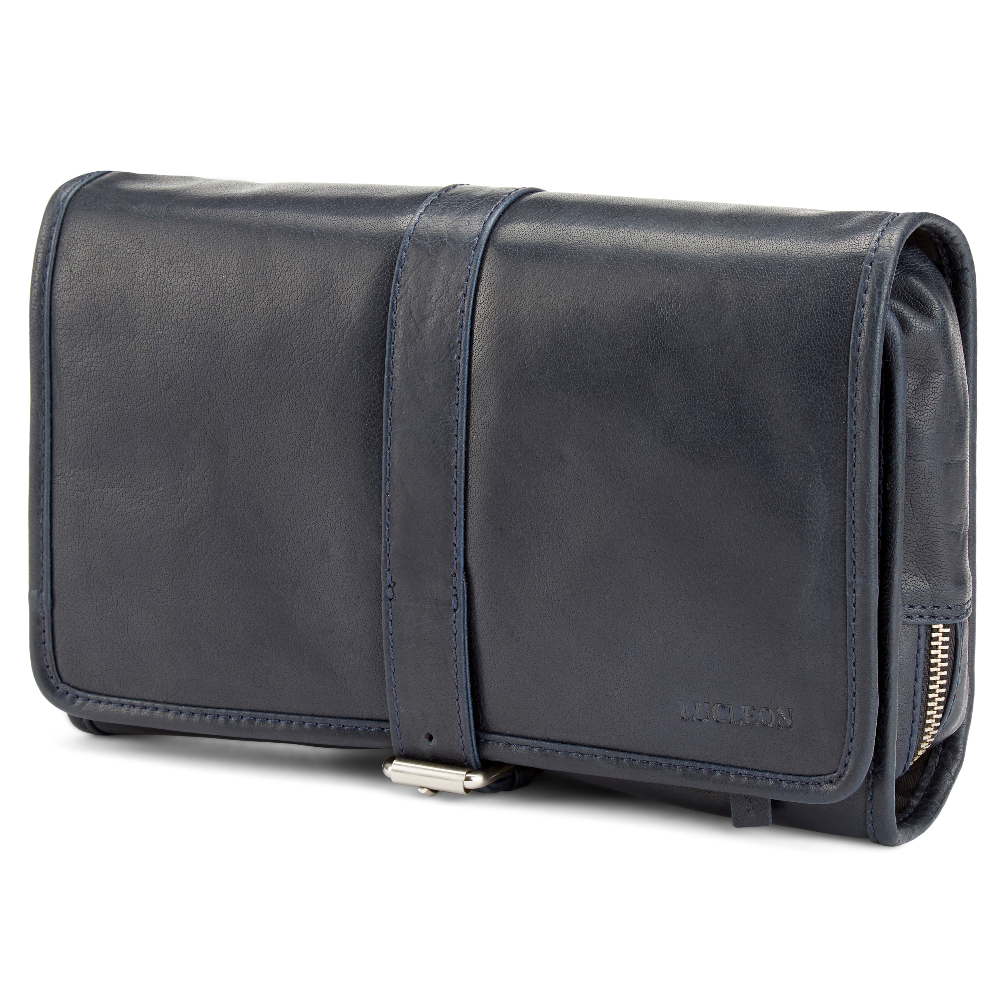 Montreal Utbrettbar Marineblå Toalettmappe av Skinn - 1