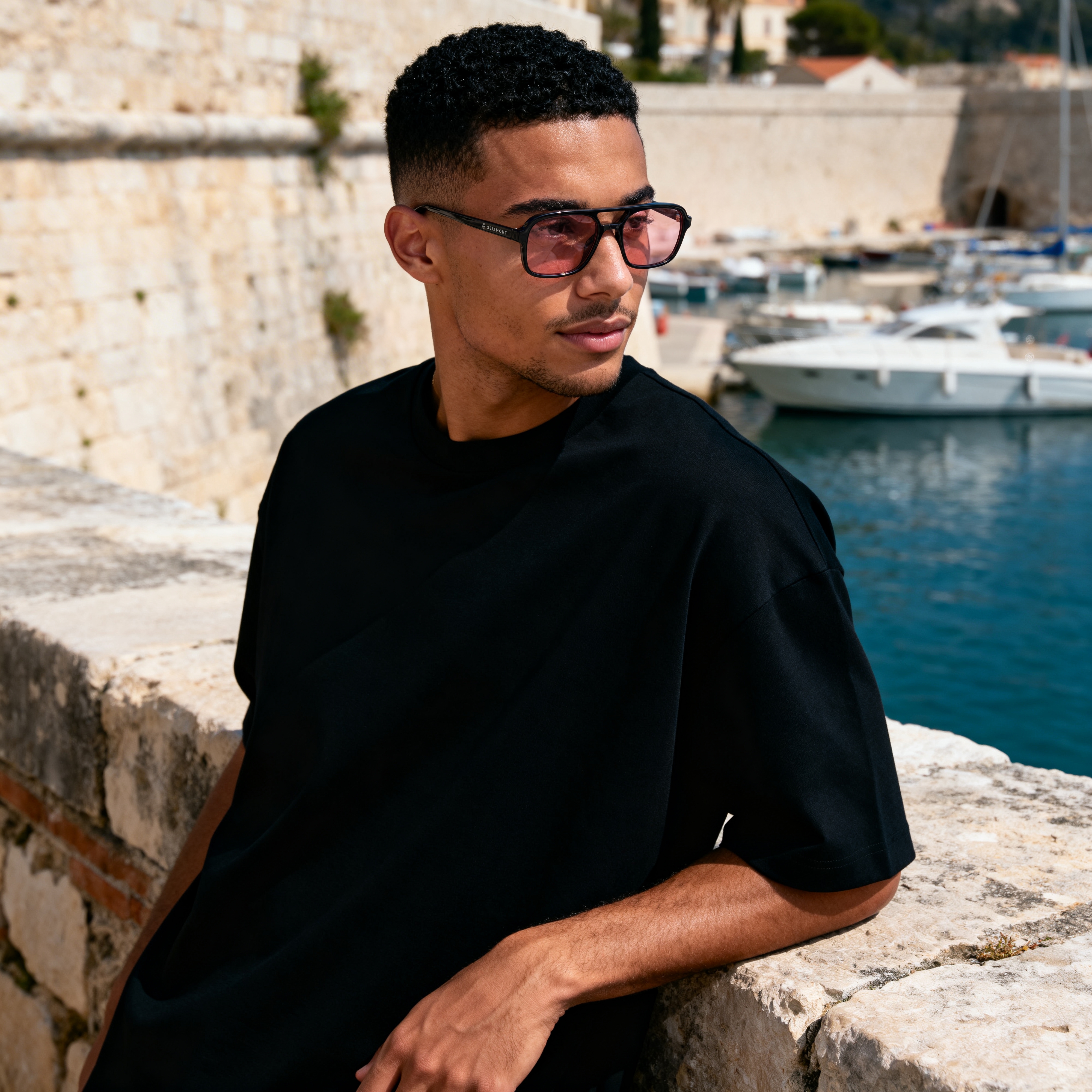 Spectrum | Smoky Black & Pink Aviator Sunglasses - 4