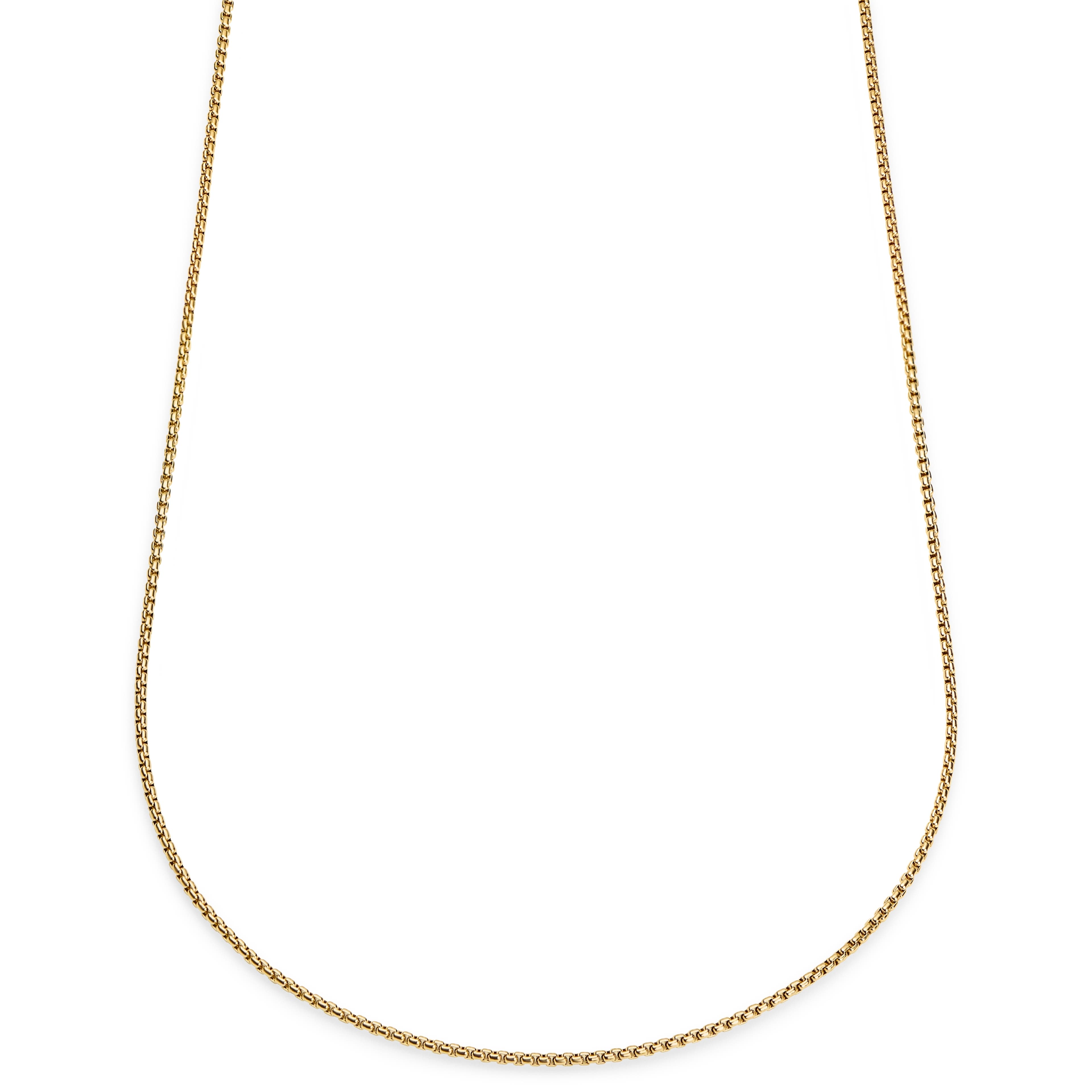 Essentials | 2 mm Gold-Tone Curved Box Chain Necklace