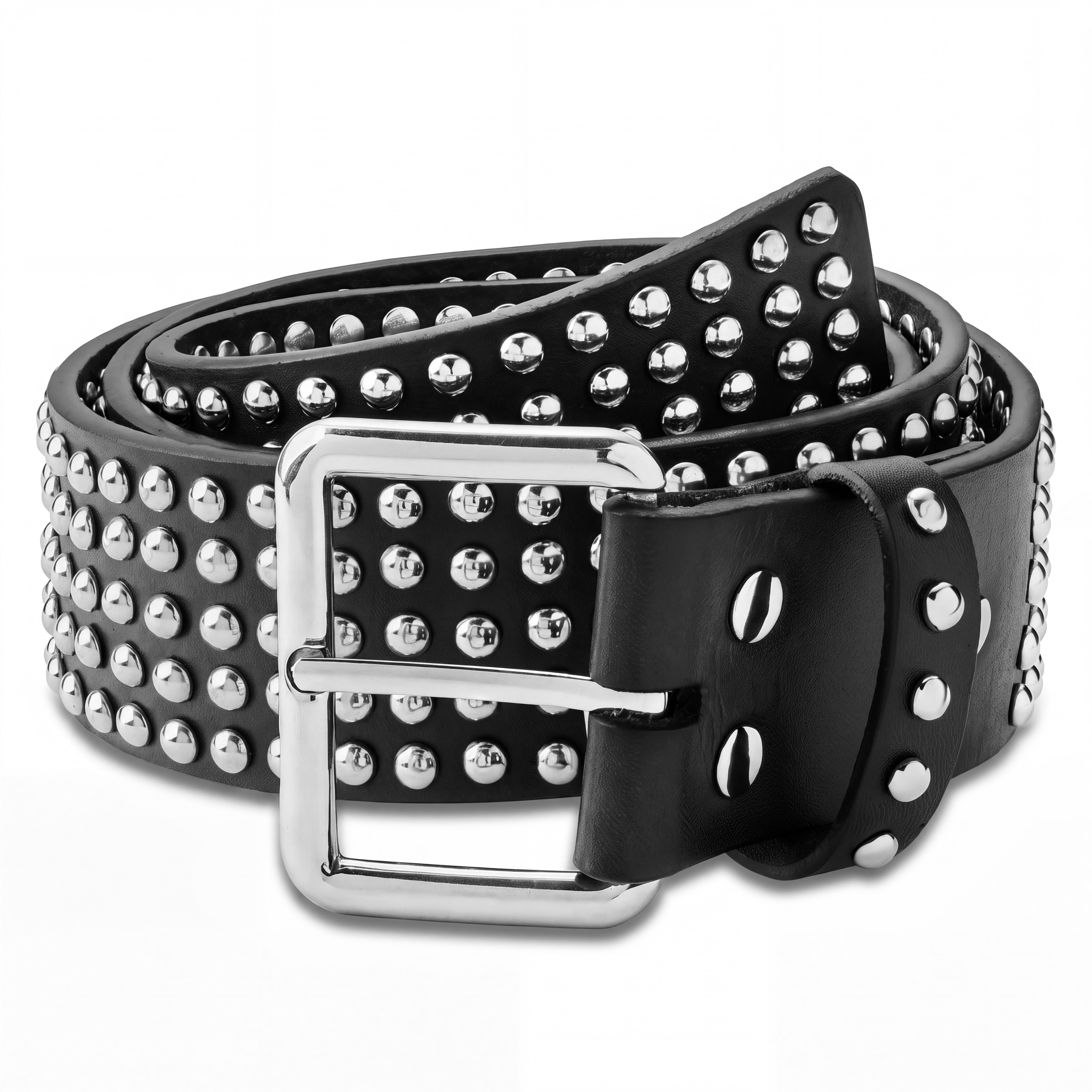 The Intro | Ceinture cloutée Showoff en cuir noir - 1