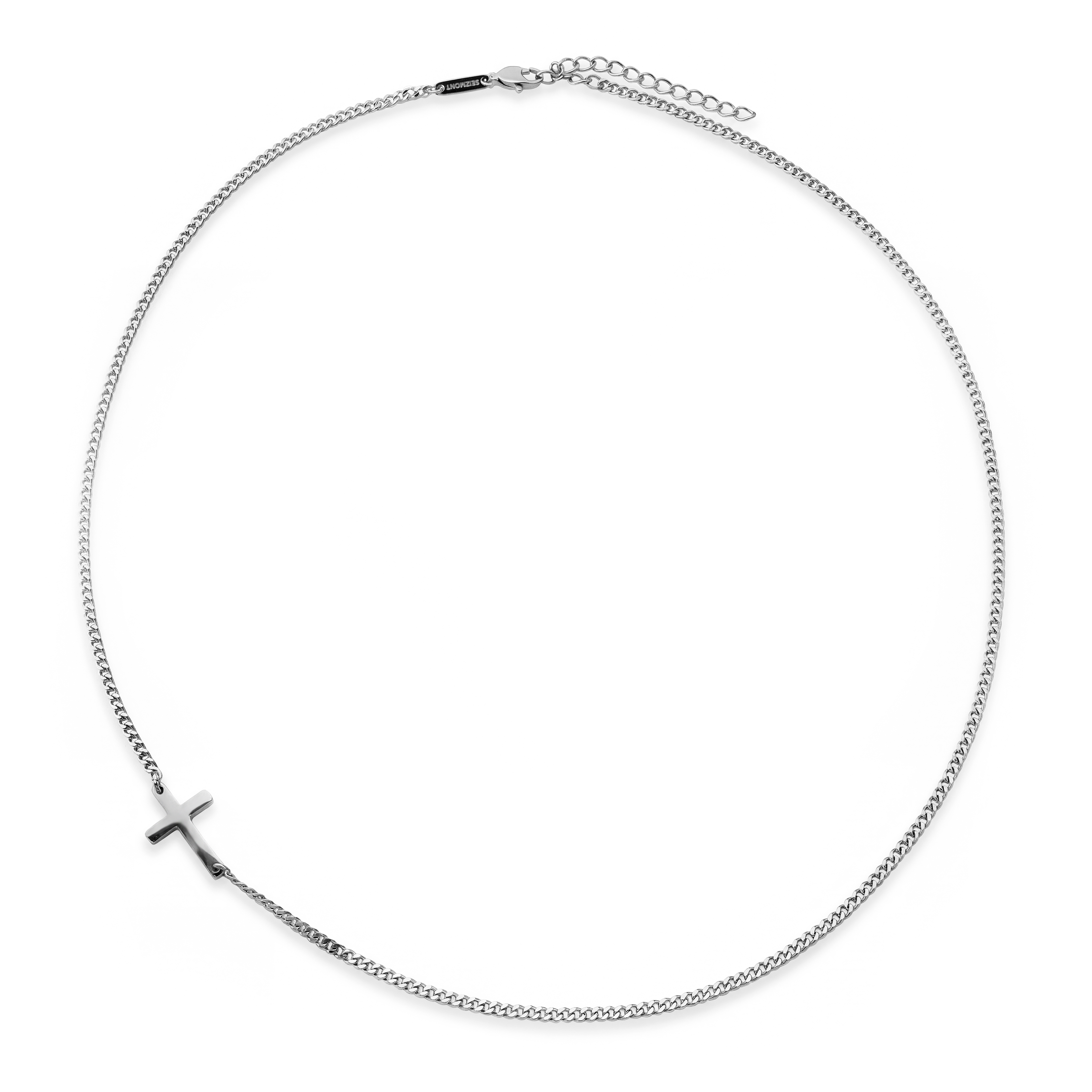 New Classics | Verižica iz srebra 925 s curb verigo in križcem, širina 2mm
 - 2