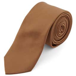 Semplice cravatta marrone chiaro da 6 cm