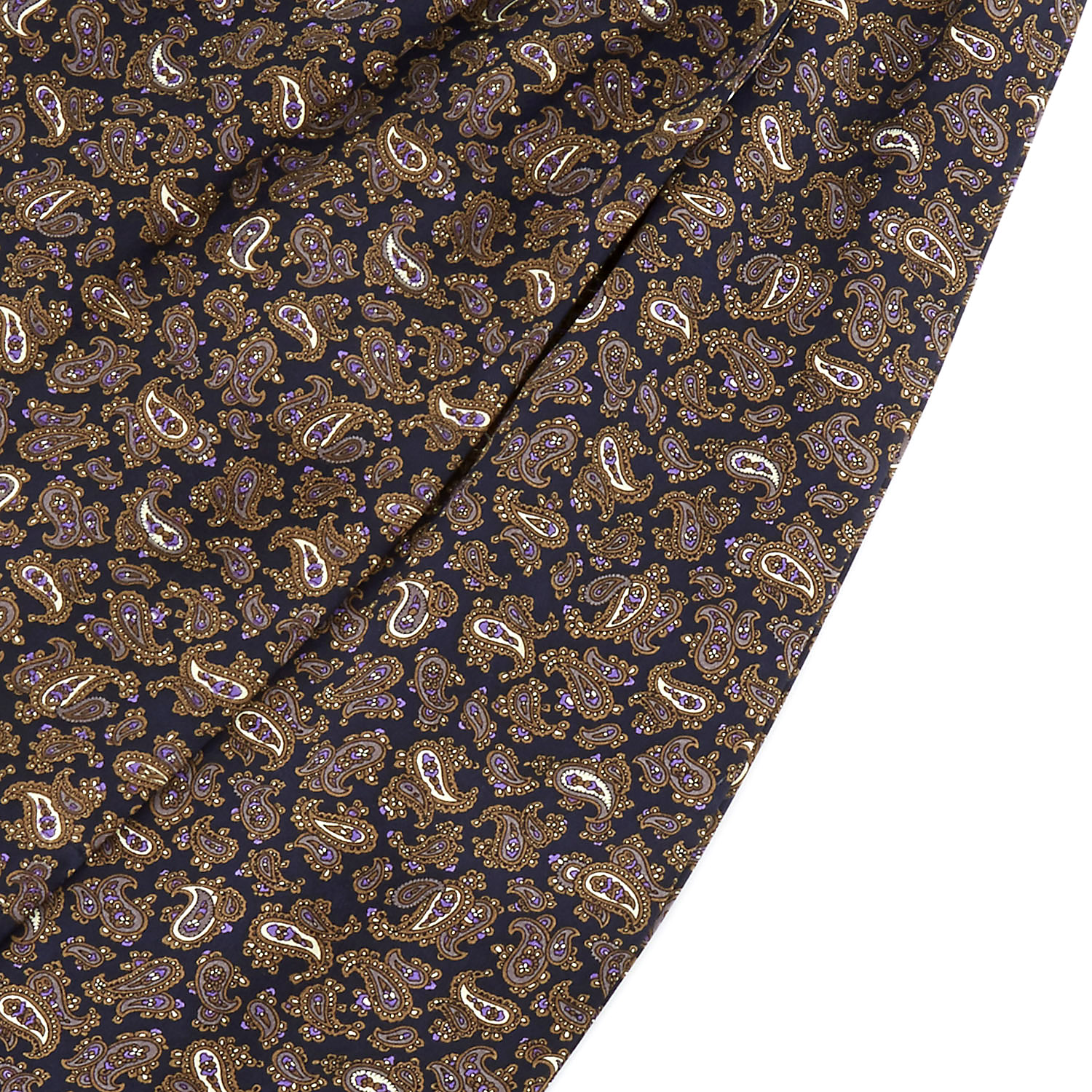Brown & Purple Paisley Silk Ascot - 2