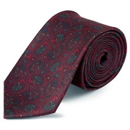 Boho | Burgundy Paisley Pattern Silk Tie