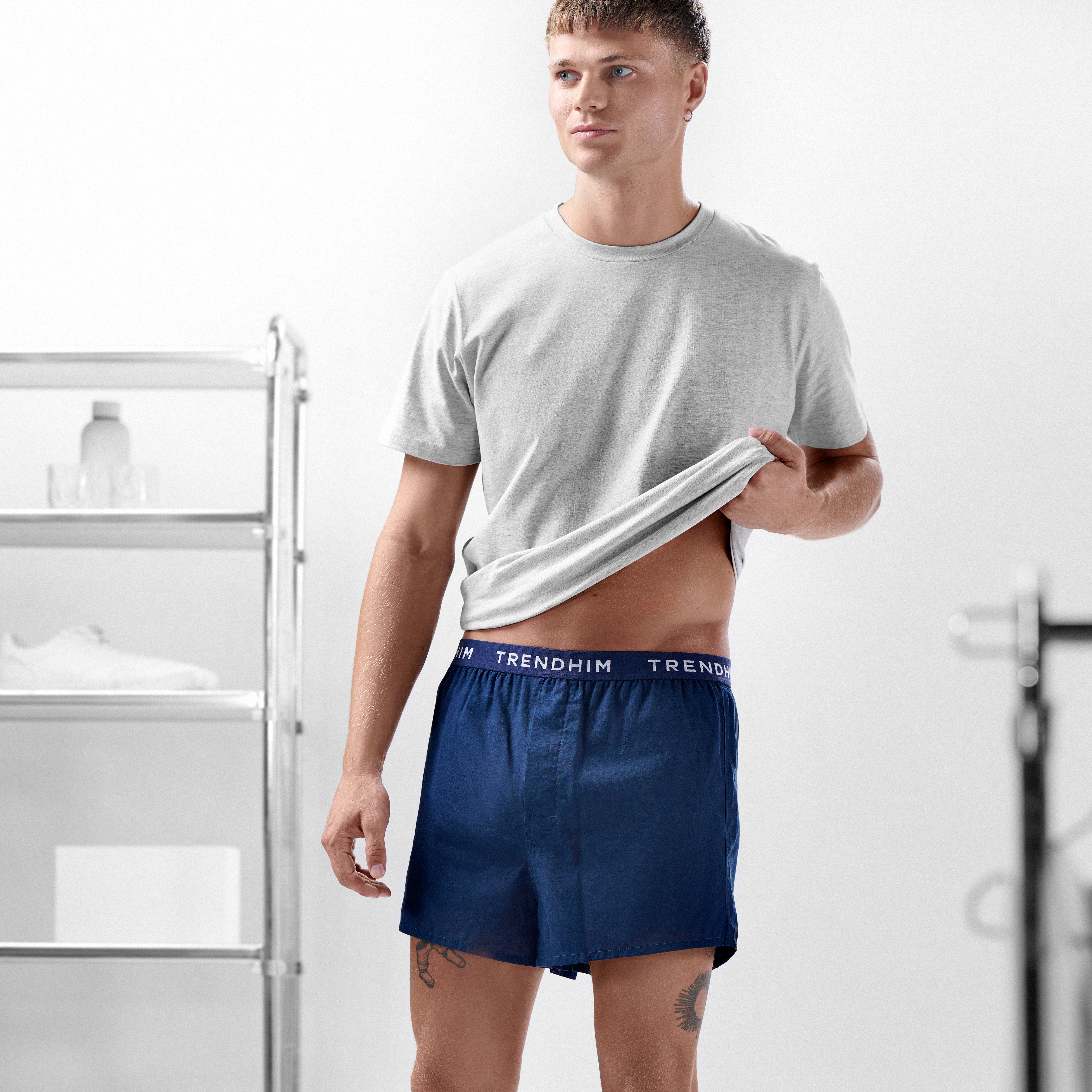 L - AirFeel | 10-pack Svarta & Marinblåa Lössittande Boxers i Bomull - 2