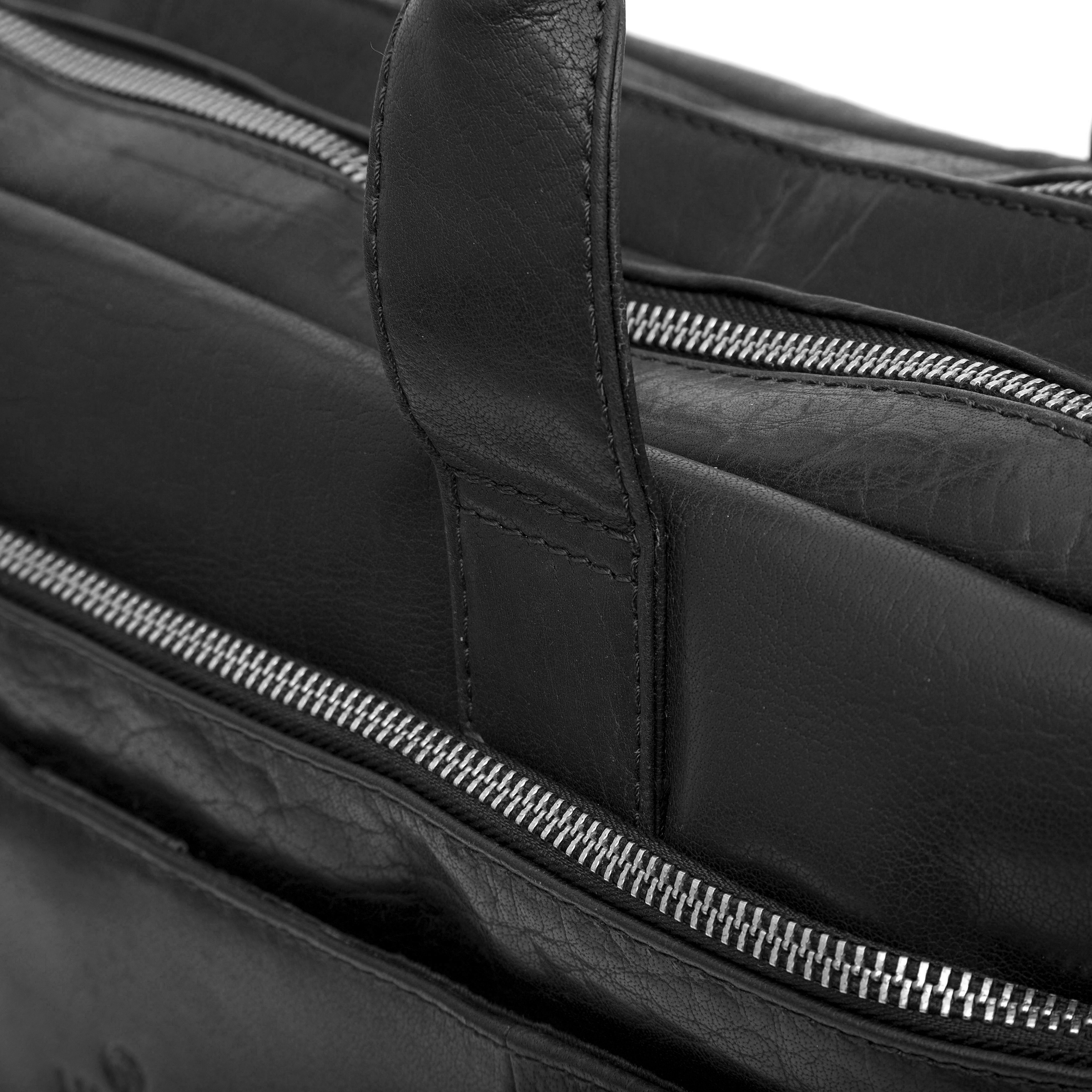 Montreal Zwart Lederen Laptoptas - 13