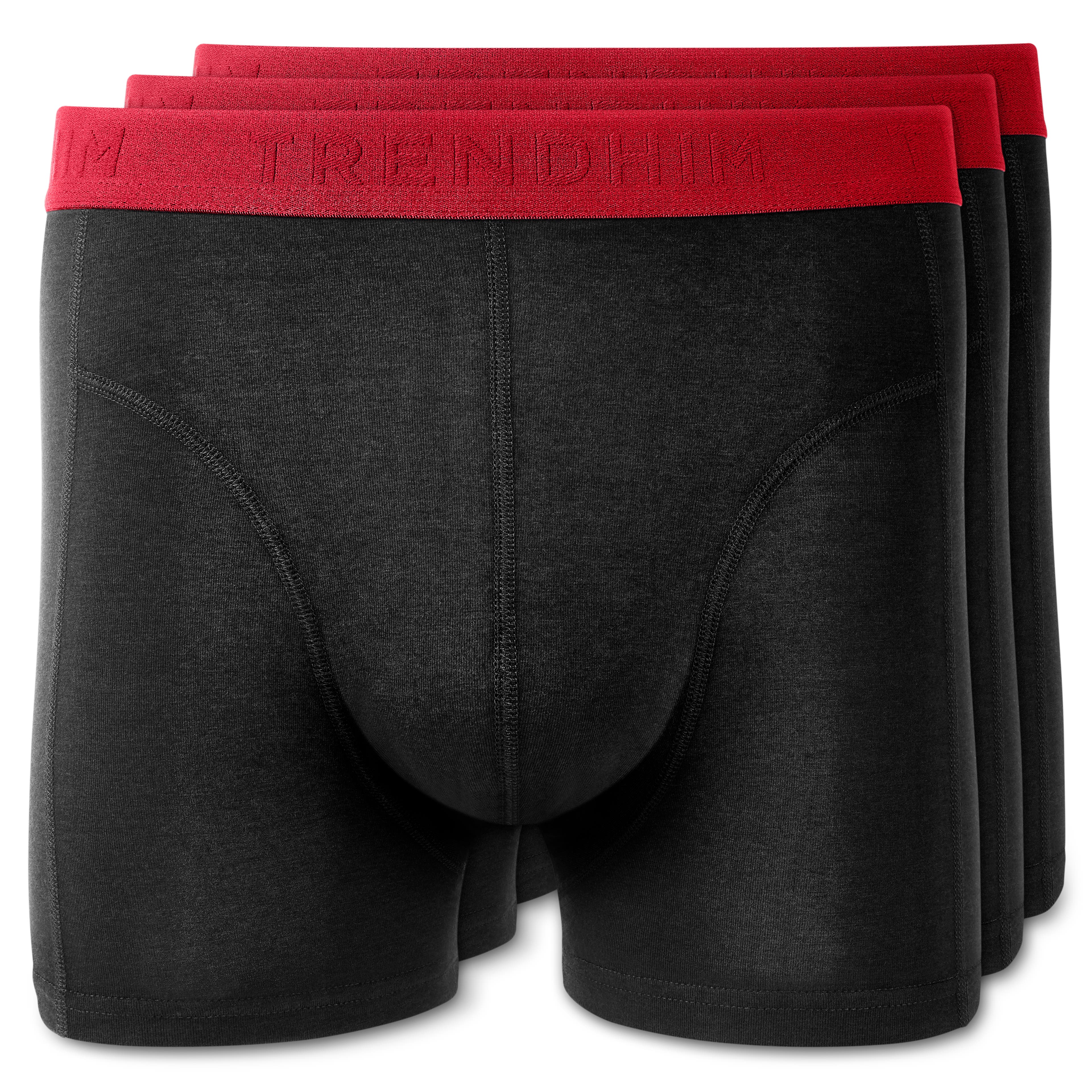 FreeFeel | 3-Pakkaus Mustat Bambu Bokseri Alushousut Punaisella Vyötärönauhalla FreeFeel | 3-Pakkaus Mustat Bambu Bokseri Alushousut Punaisella Vyötärönauhalla