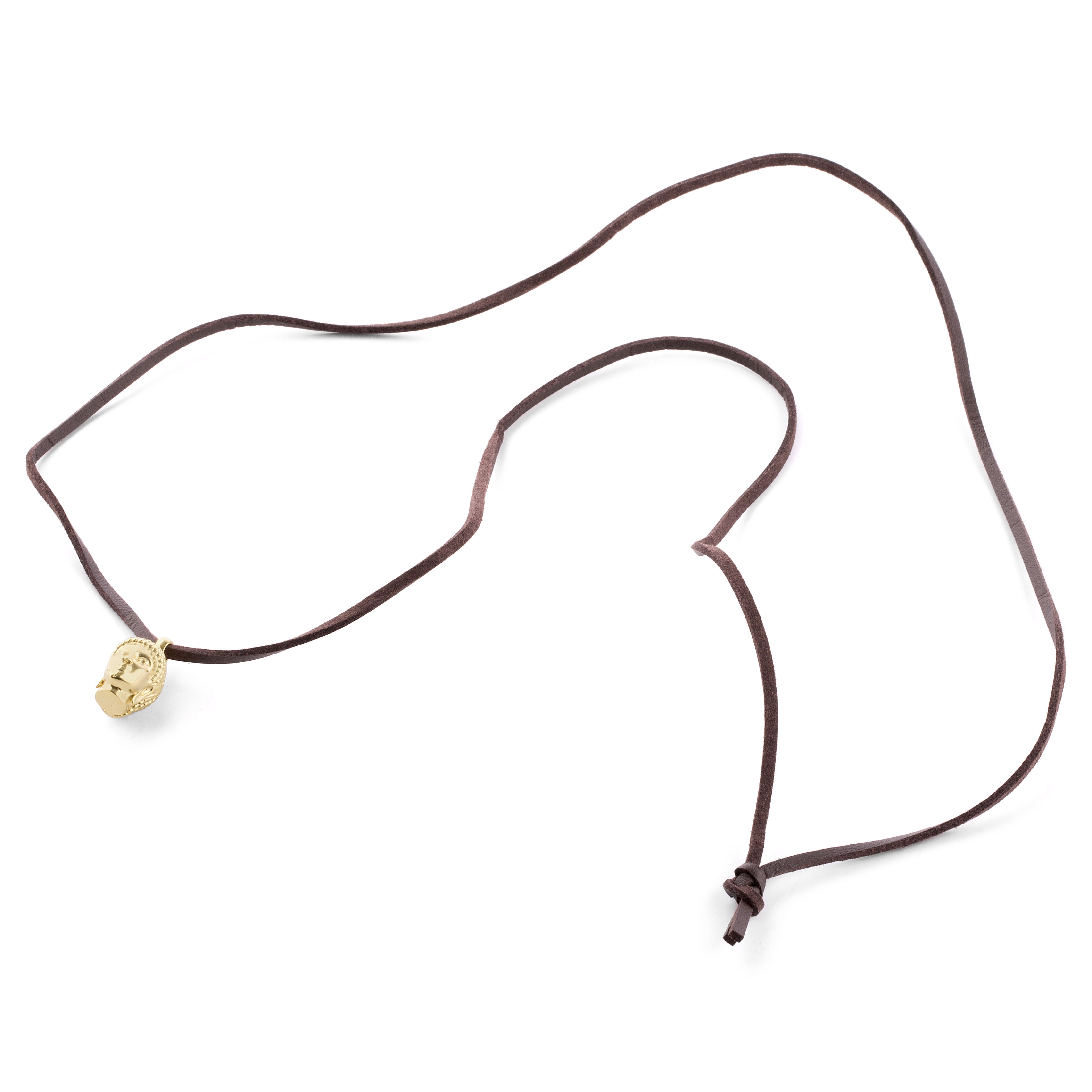 Gold-Tone Buddha Leather Iconic Necklace - 3